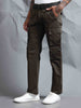 Men Olive Cargo Pants With Belt