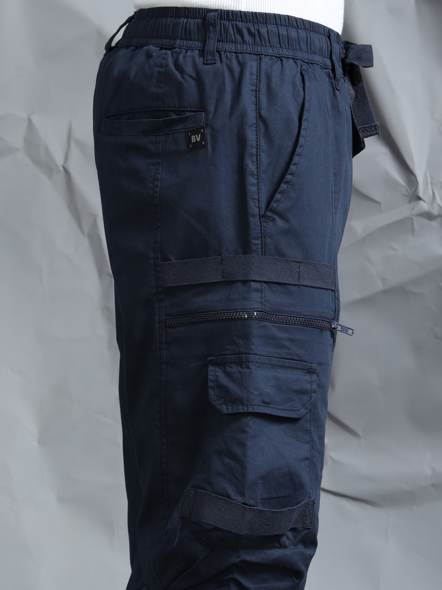 Cotton Blend  Navy Cargo Pant with 6 Pockets