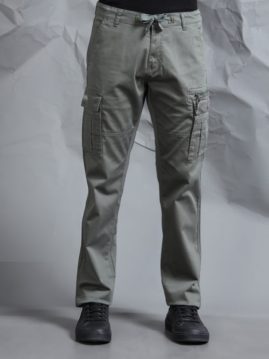 Cotton Lycra Green  Cargo Pant with 8 Pockets