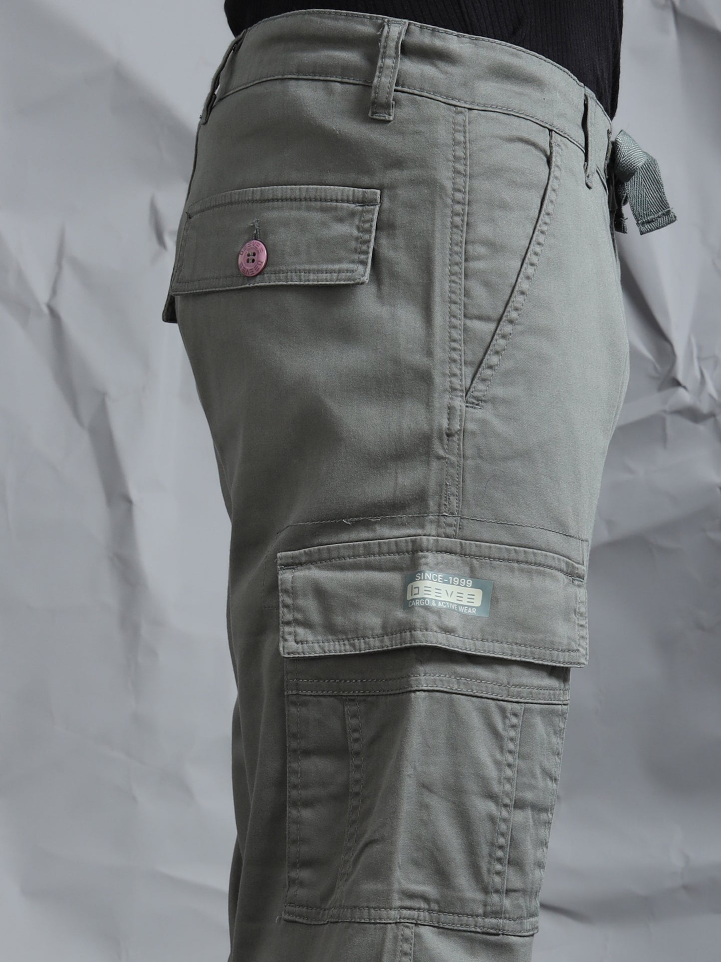 Cotton Lycra Green  Cargo Pant with 8 Pockets