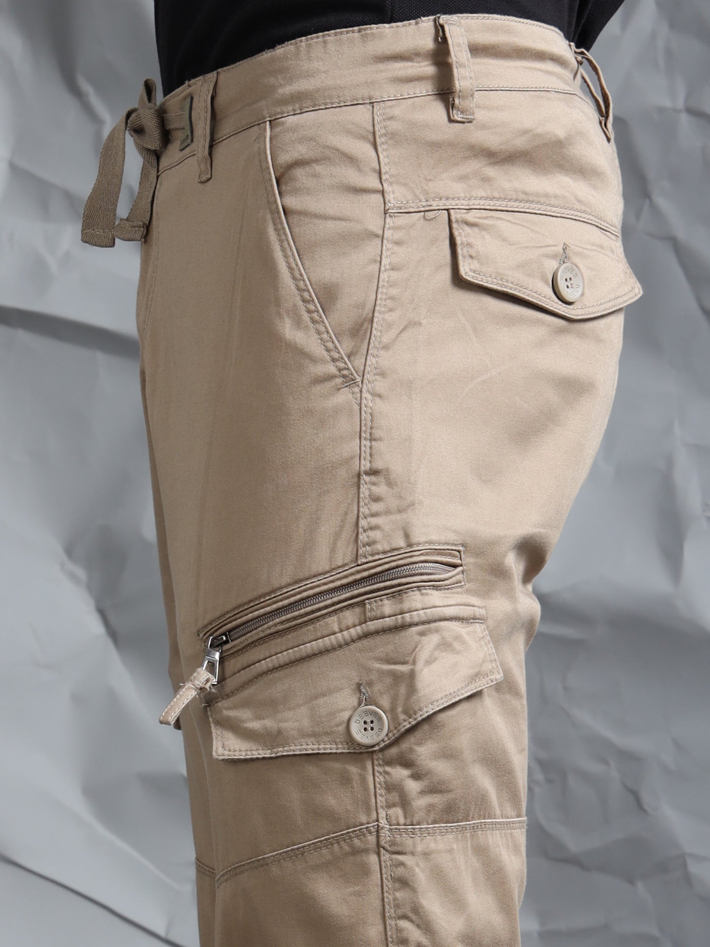 Cotton Lycra Mud   Cargo Pants with 7 Pockets