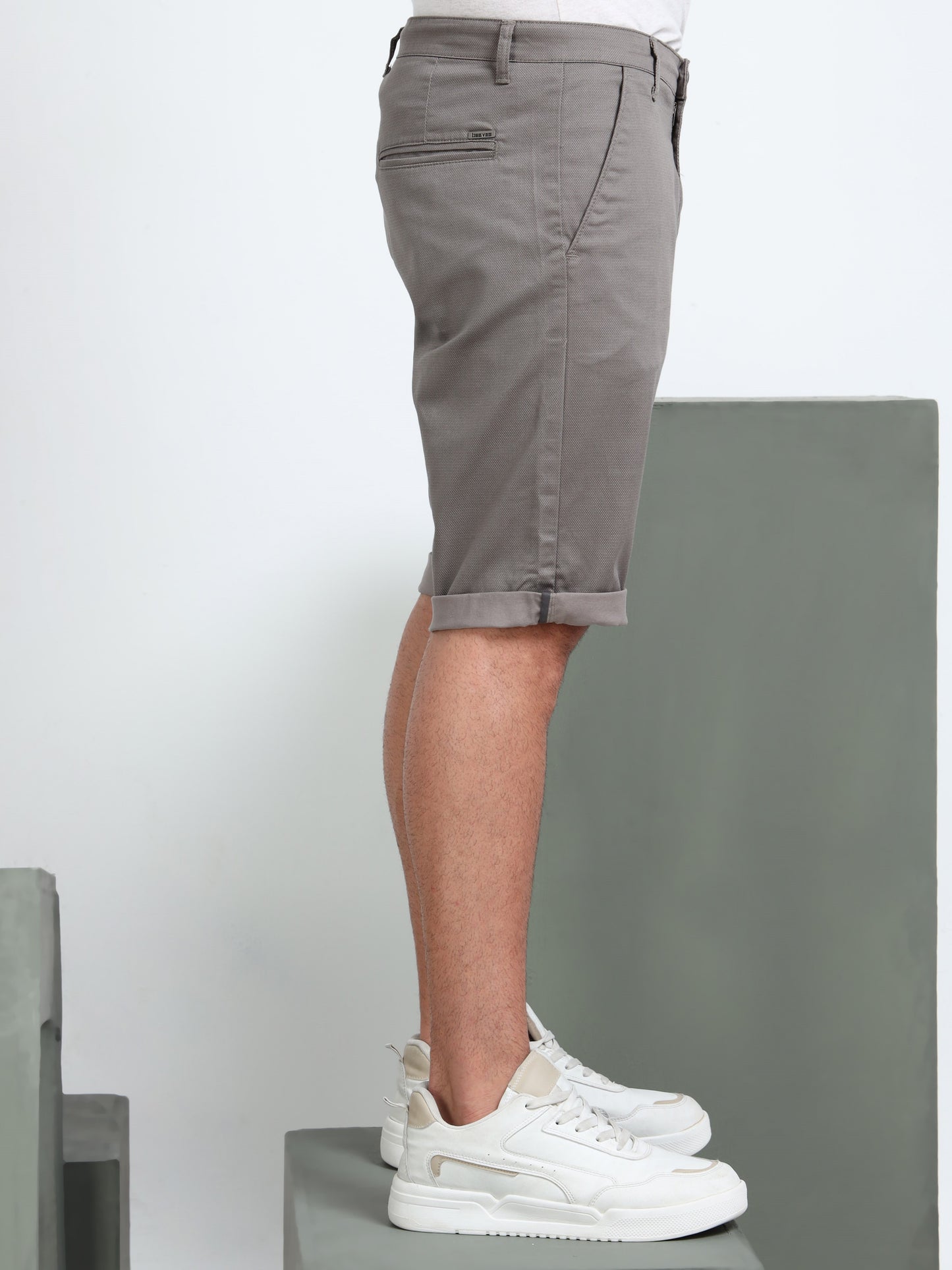 Men Grey Regular Shorts