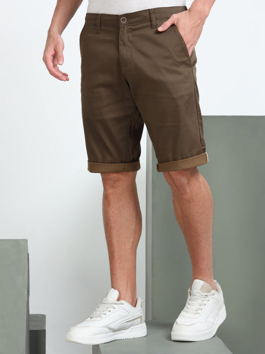 Men Brown Regular Shorts