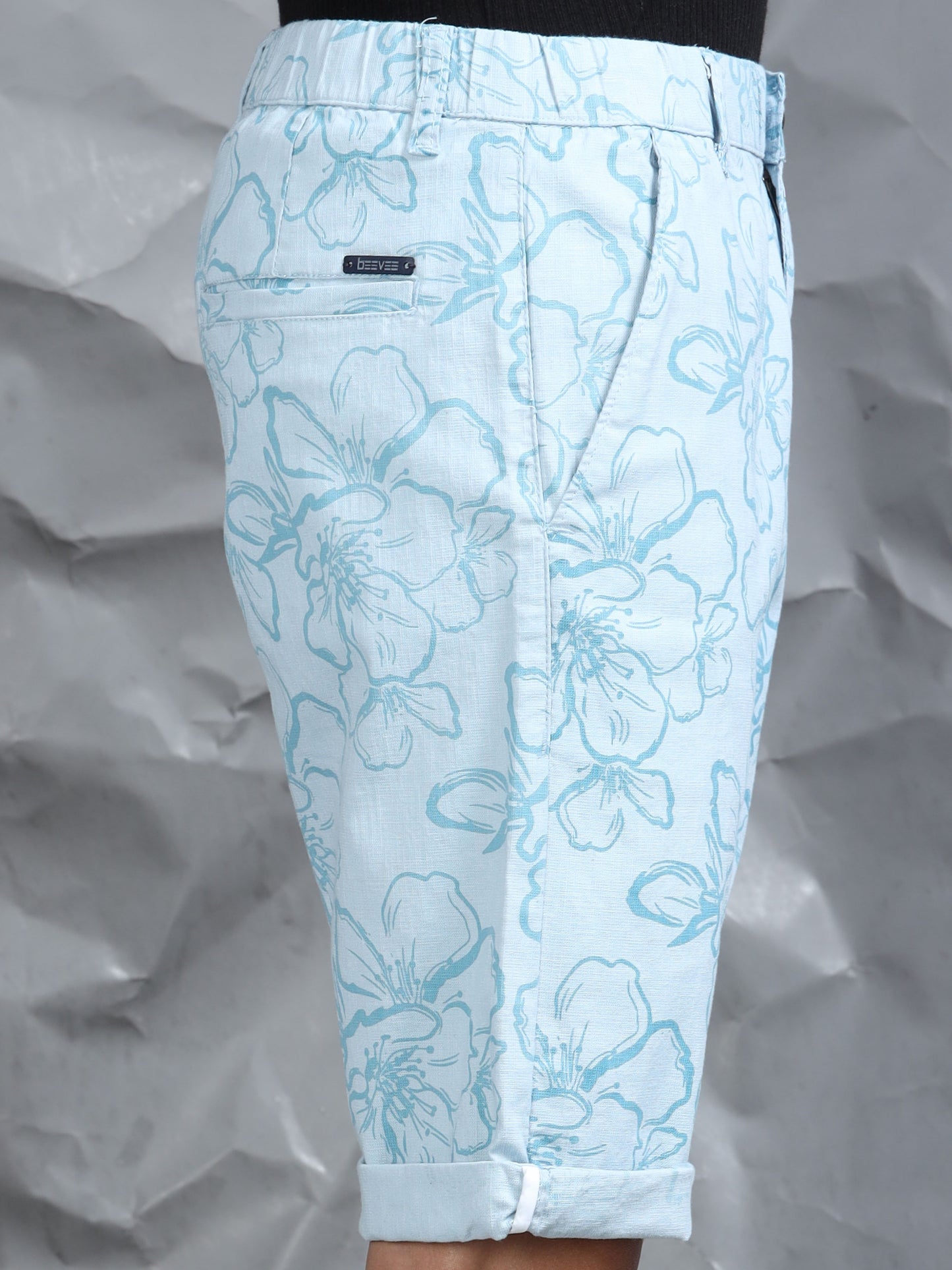 Cotton Lycra Casual Sky Printed Shorts