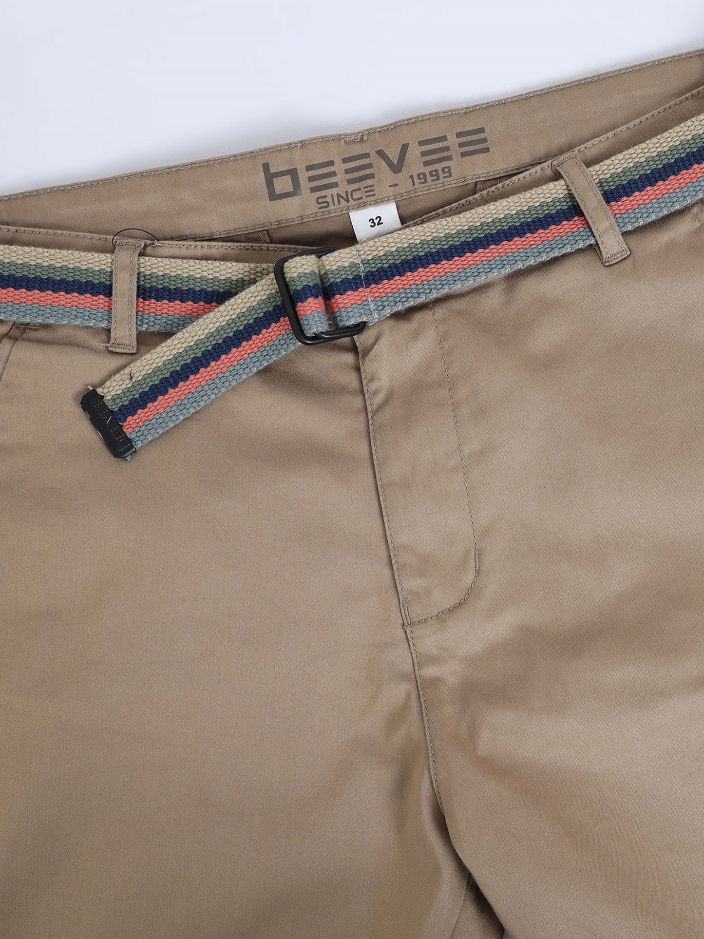 Solid Mid Rise Mud Casual Shorts