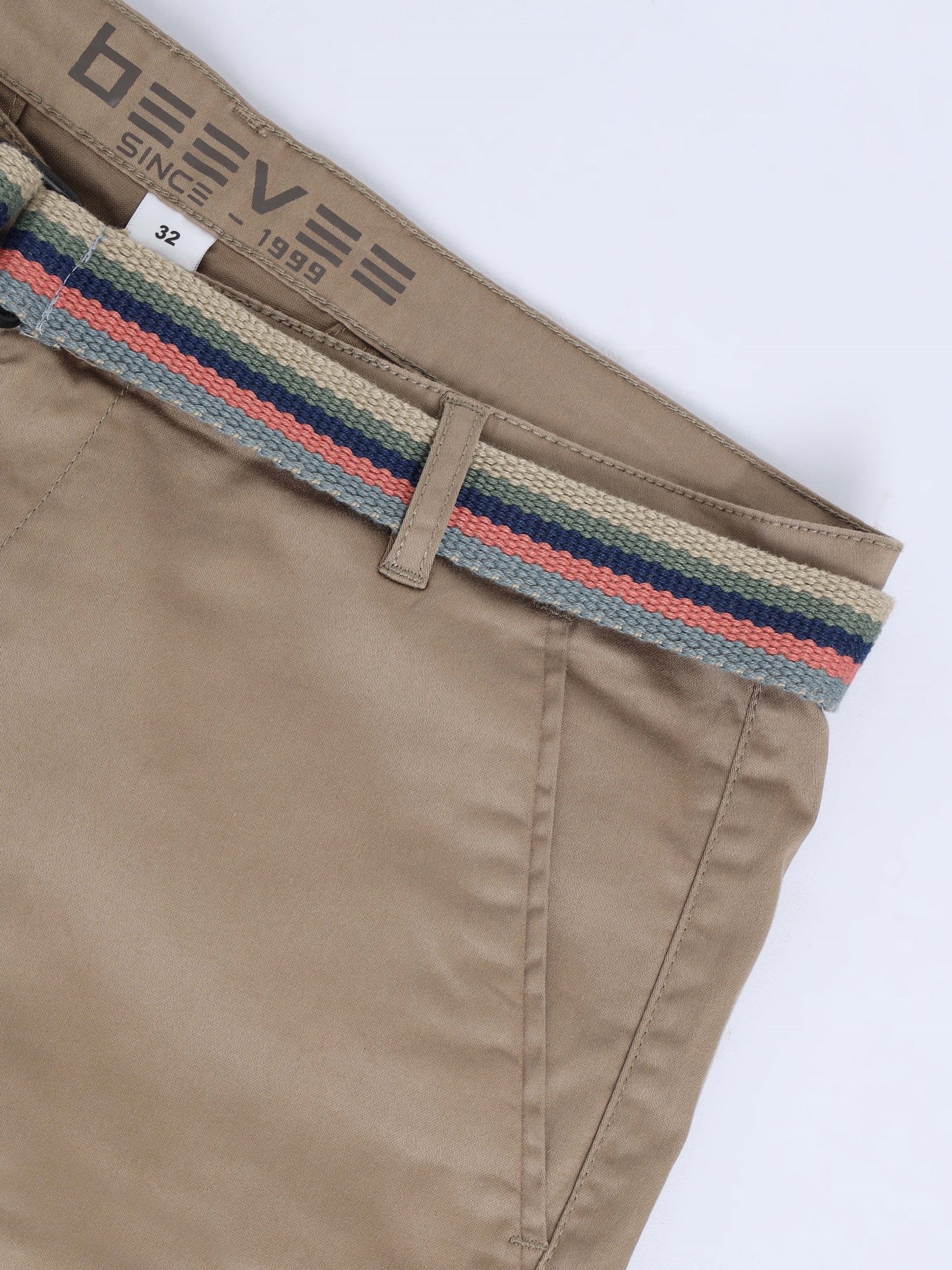 Solid Mid Rise Mud Casual Shorts