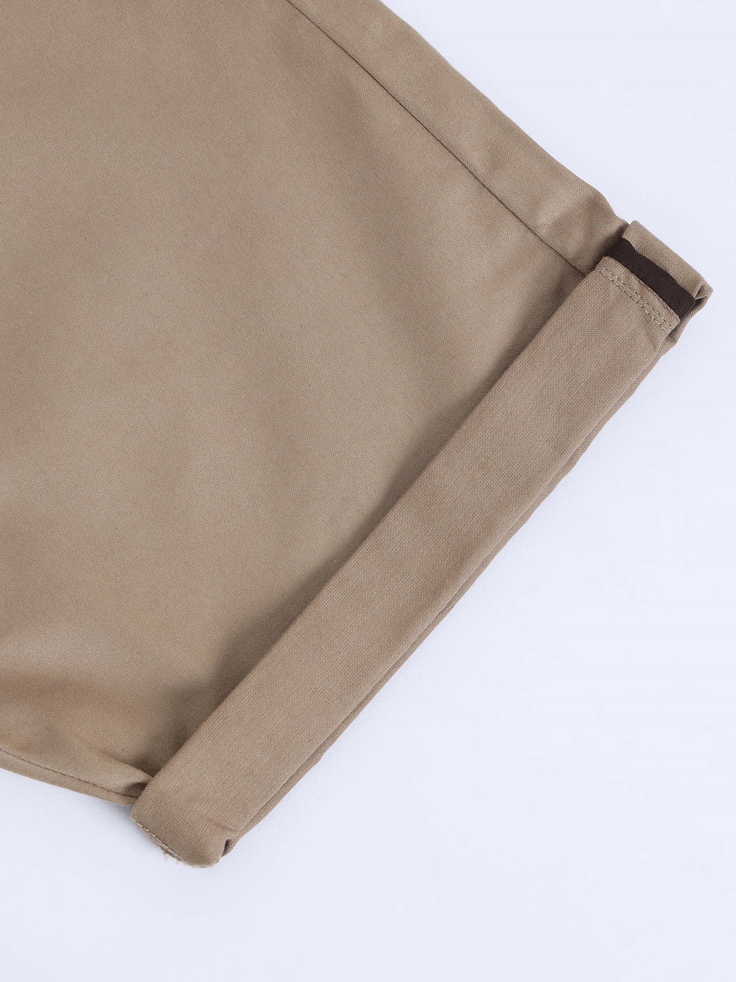 Solid Mid Rise Mud Casual Shorts