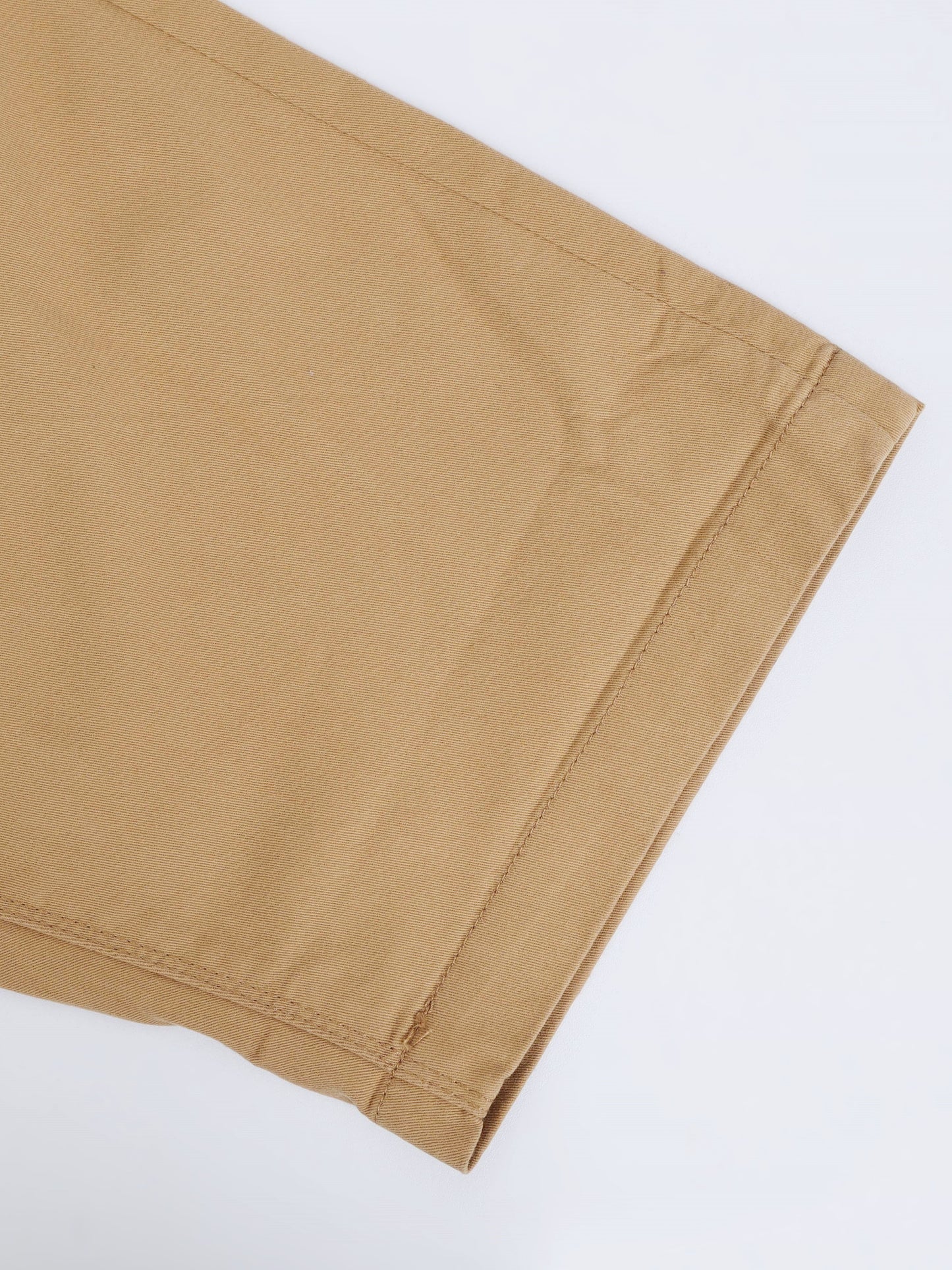 Men's Khaki Solid Cotton Lycra Mid-Rise Casual Shorts