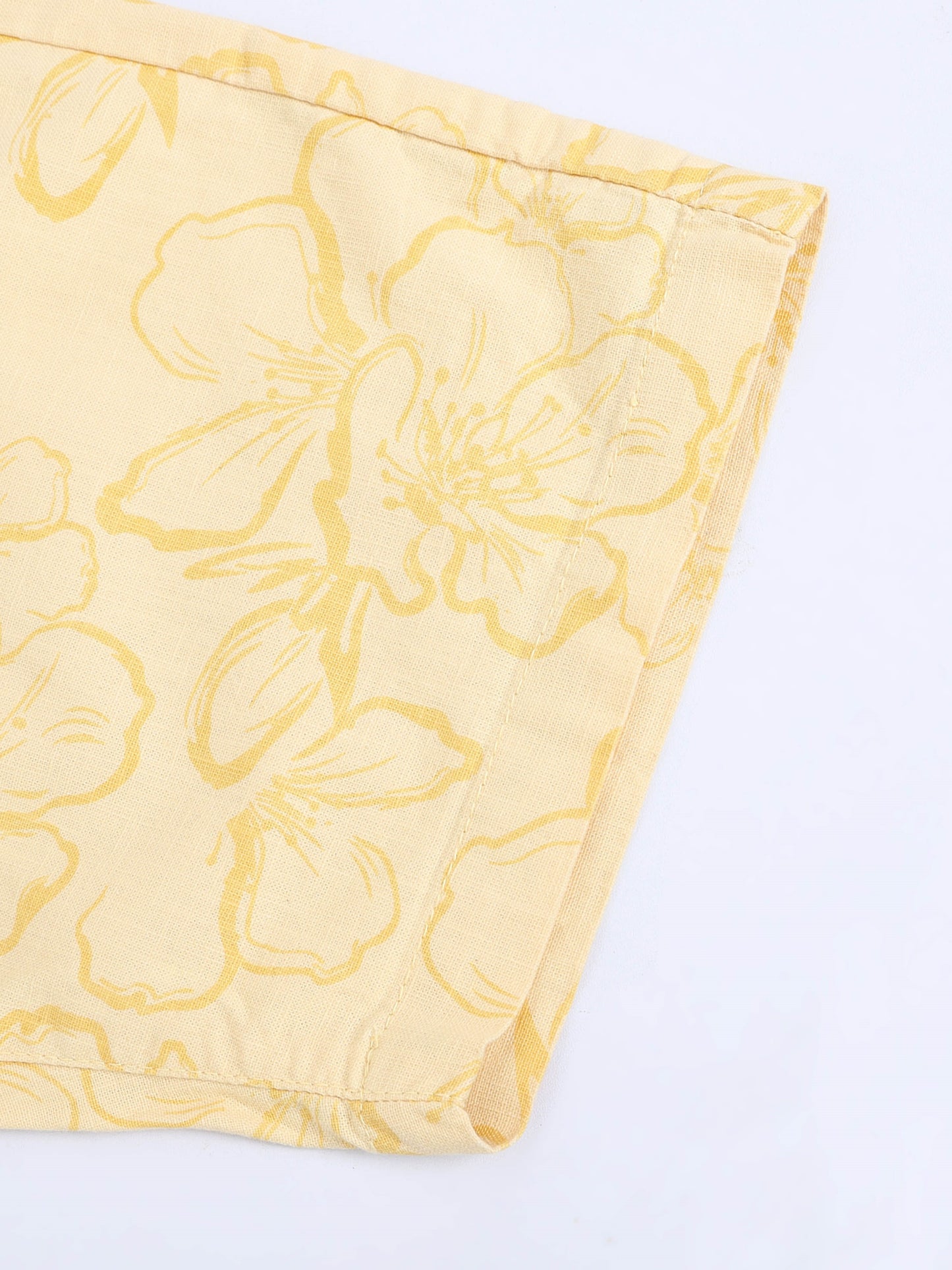 Cotton Lycra Casual Light Yellow Printed Shorts