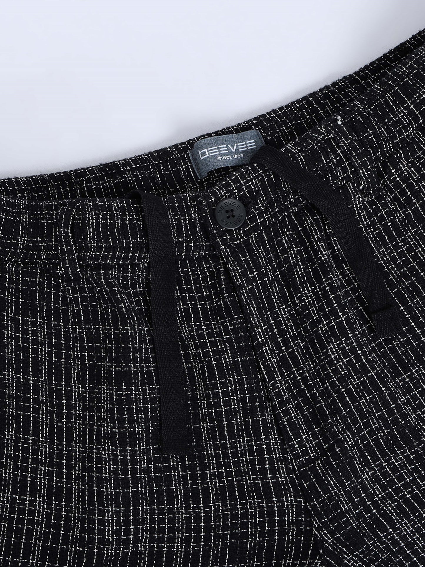 Cotton Lycra Casual Black Printed Shorts