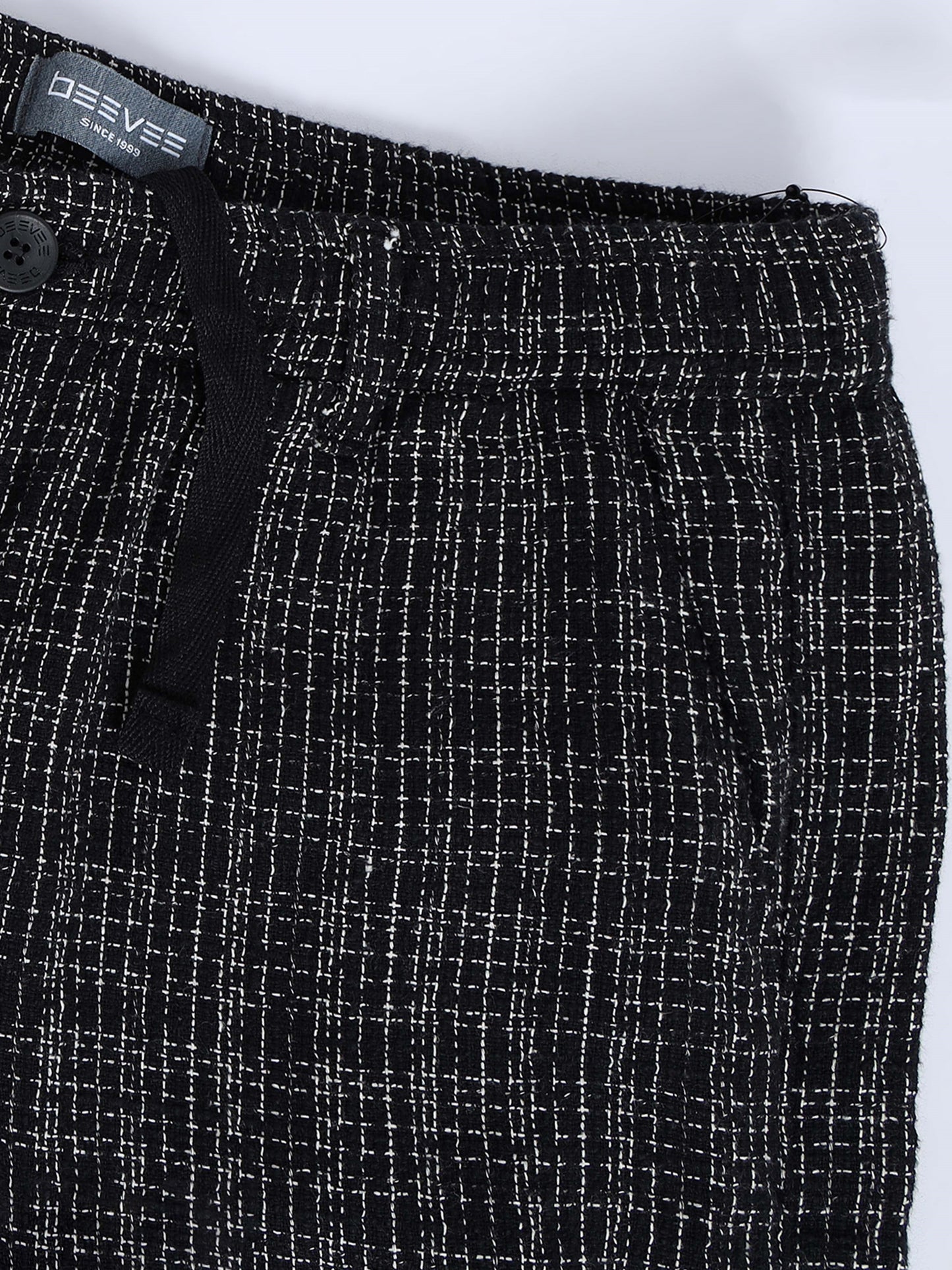 Cotton Lycra Casual Black Printed Shorts