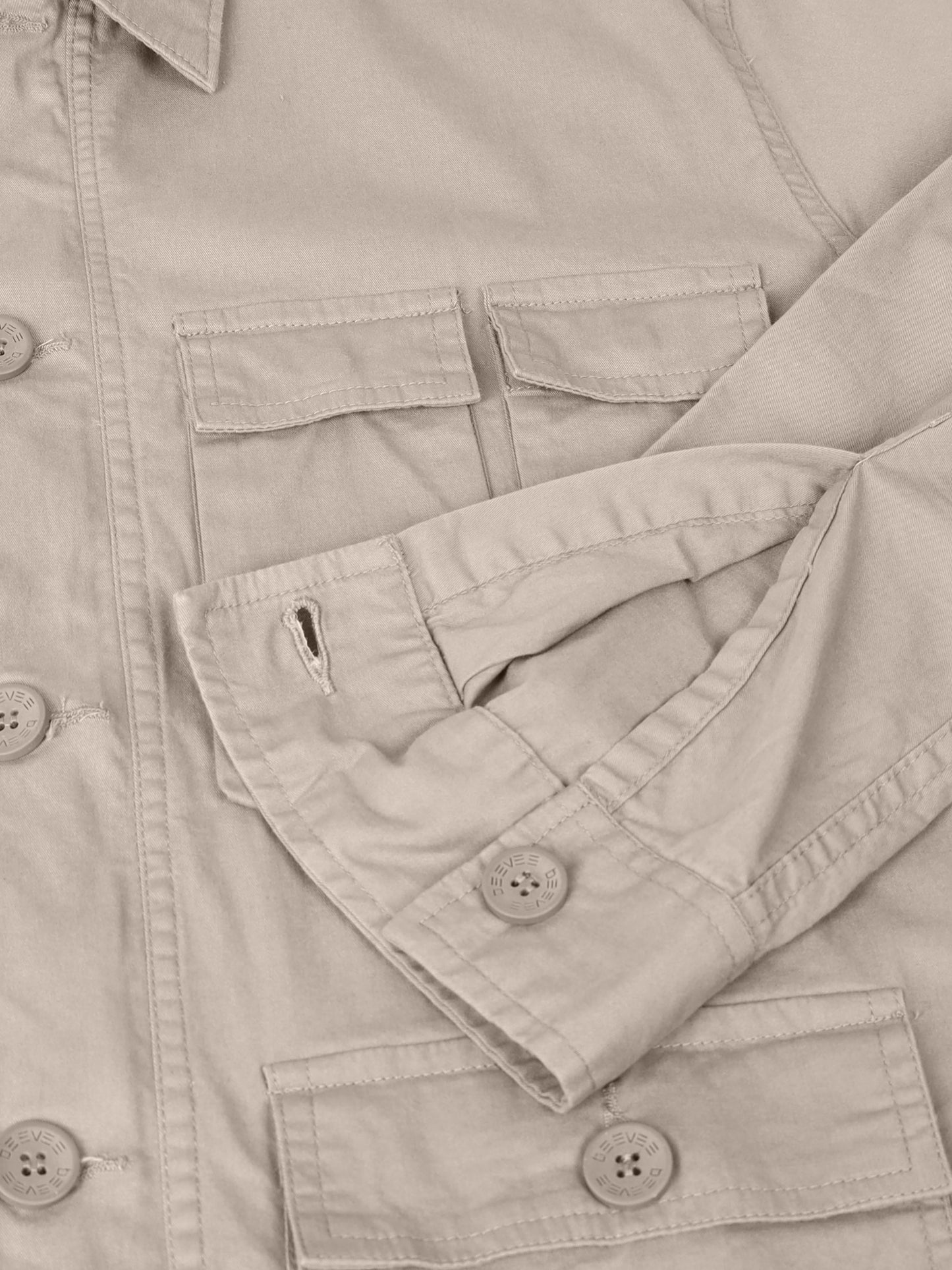 Multi Utility Cargo Pocket Khaki Shacket