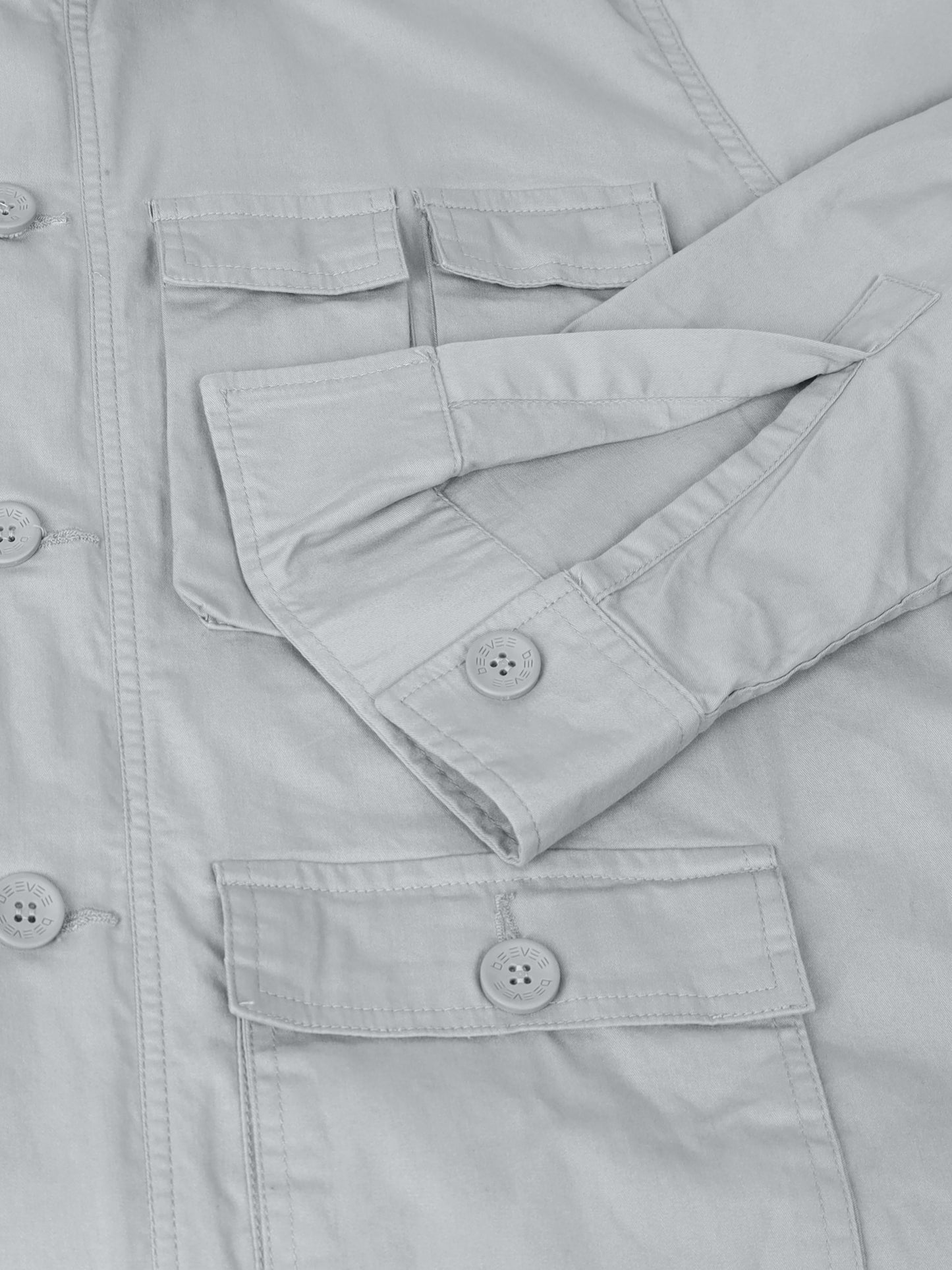 Multi Utility Cargo Pocket Grey Shacket