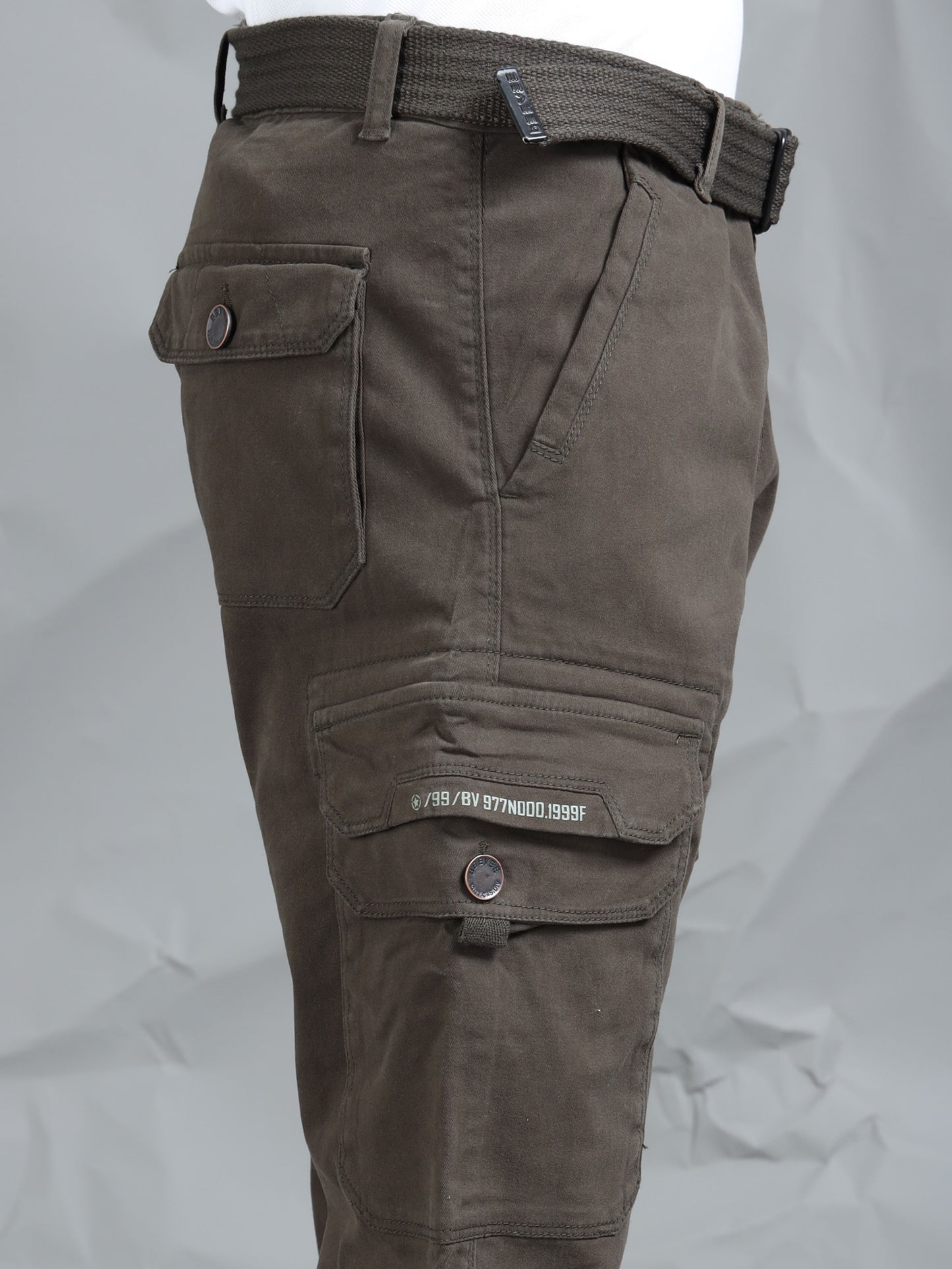 Men Olive Cargo Pants