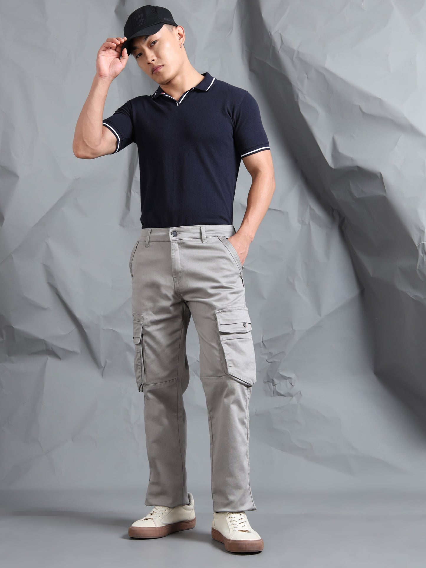 Men Stone Color Cargo Pants