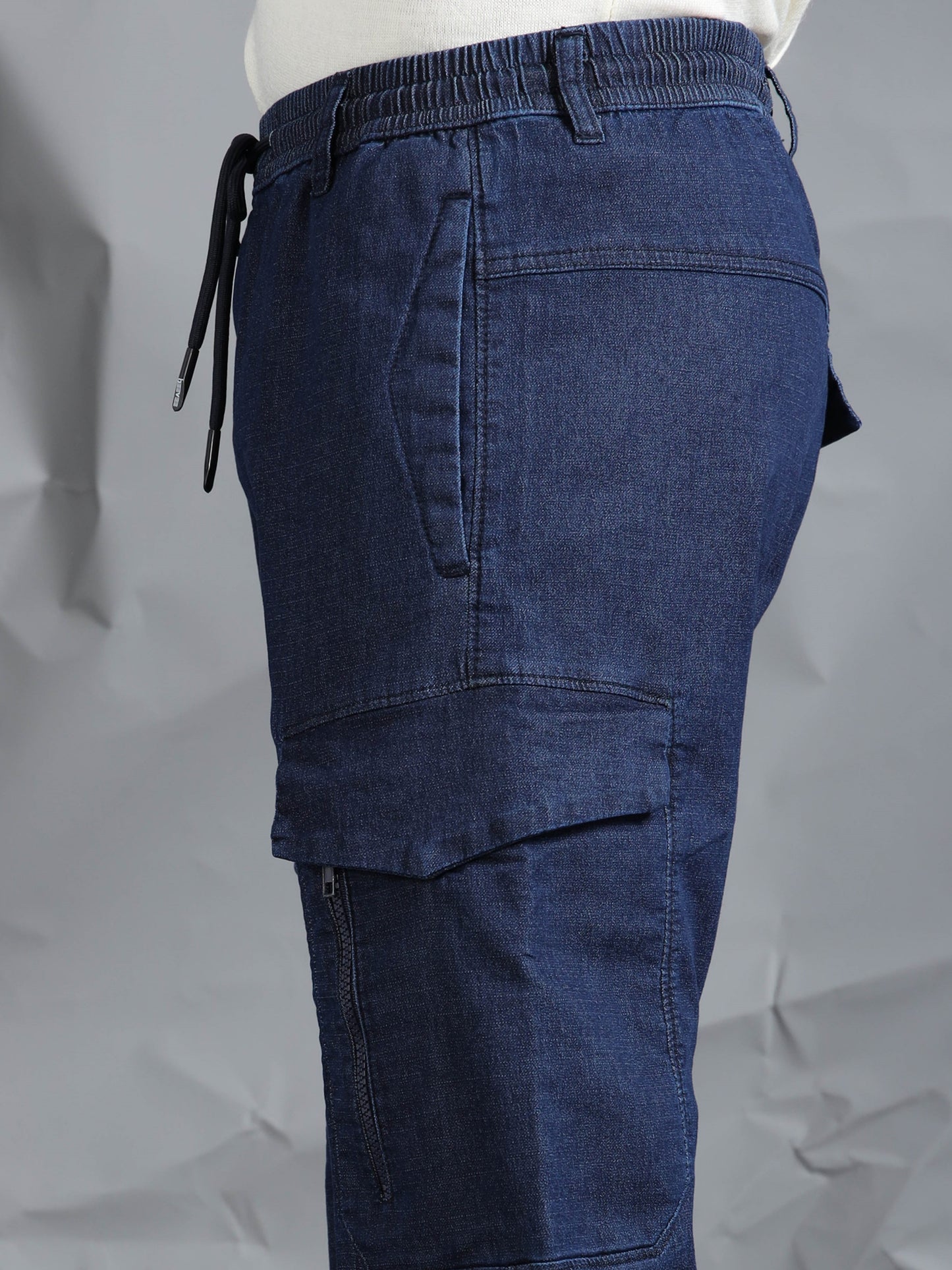 Cotton Lycra DMX  Cargo Pant with 7 Pockets  Elasticated Waistband