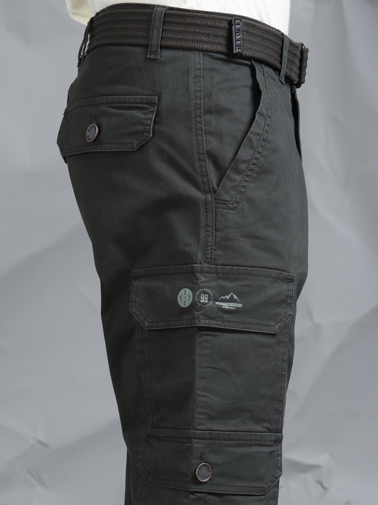 Cotton Lycra Olive  Cargo Pant with 8 Pockets