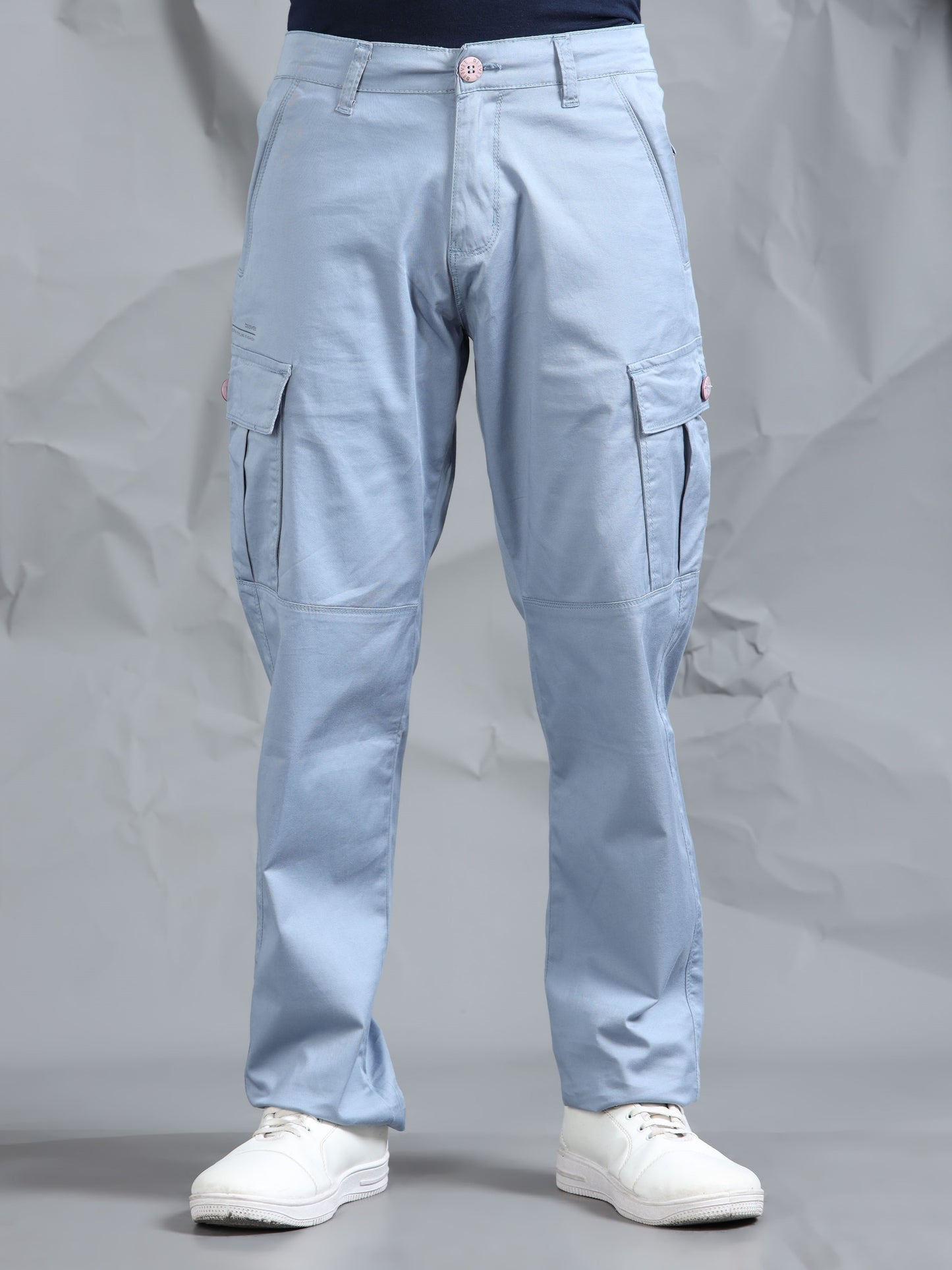 Cotton Lycra M Blue  Cargo Pant with 6 Pockets