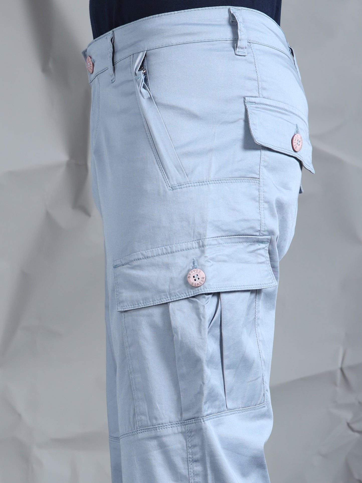 Cotton Lycra M Blue  Cargo Pant with 6 Pockets