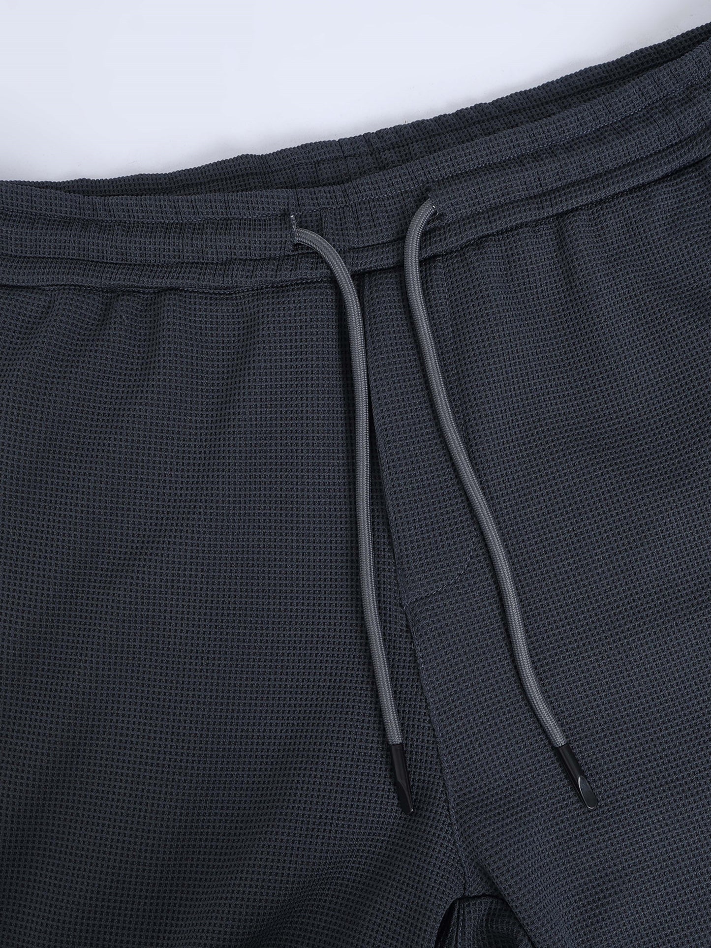 Grey Waffle Structured Track Pant