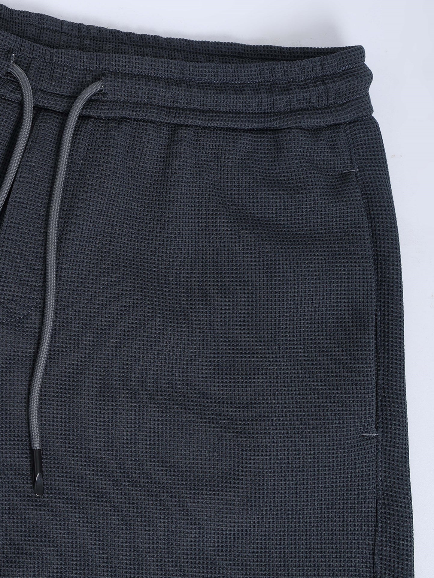 Grey Waffle Structured Track Pant