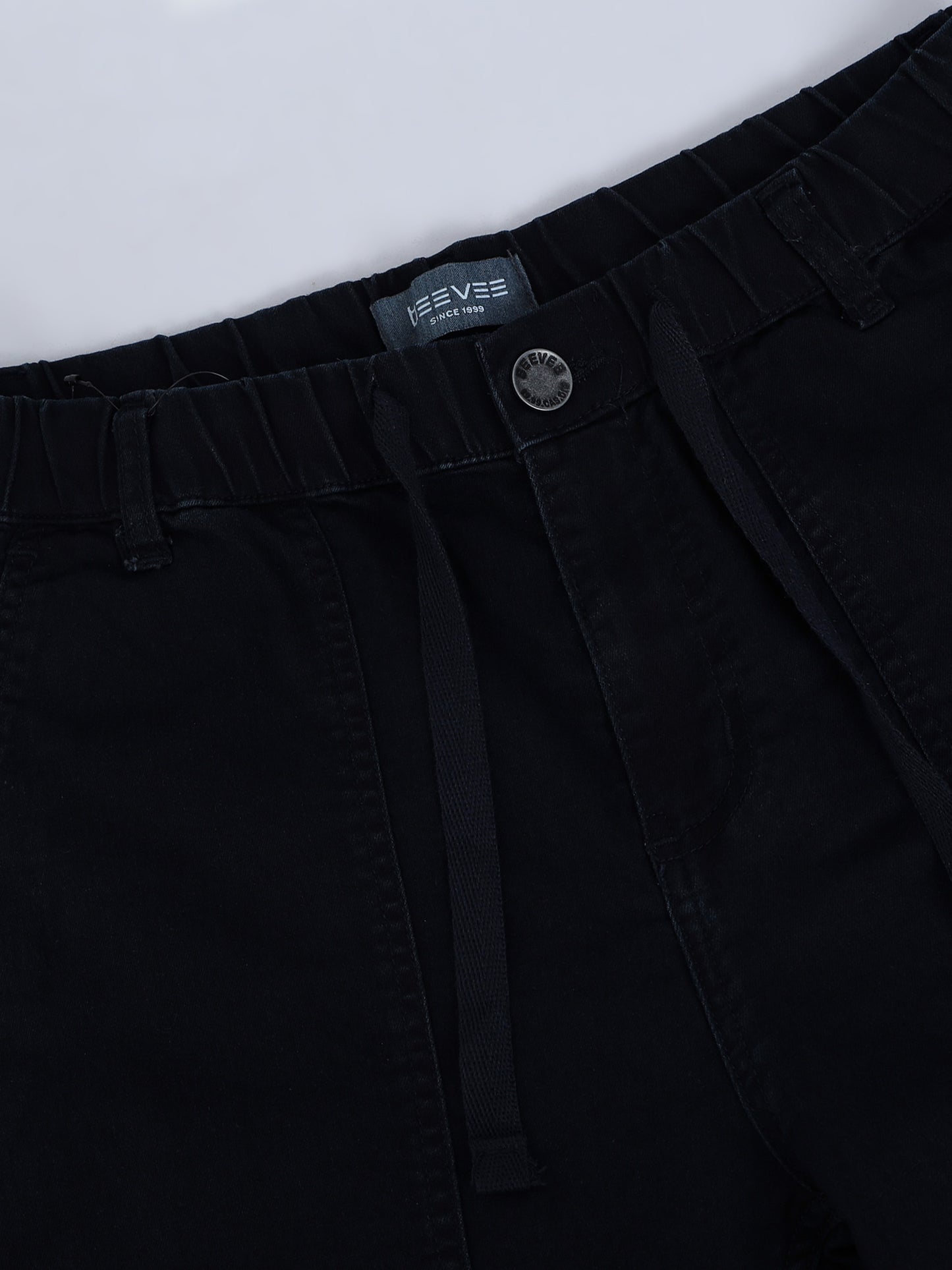 Indigo Denim Cotton Blend Solid Mid Rise Pyjama