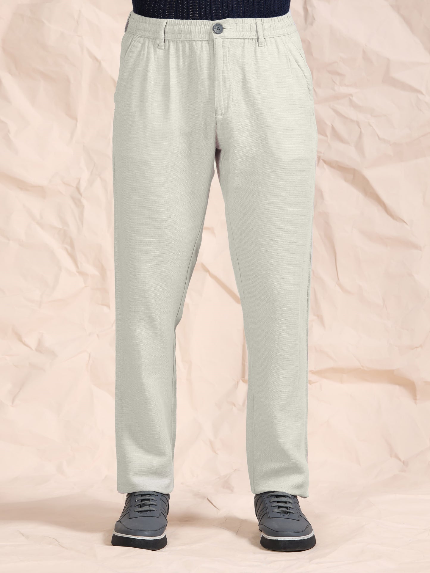 Pista Cotton Linen Solid Mid Rise Pyjama