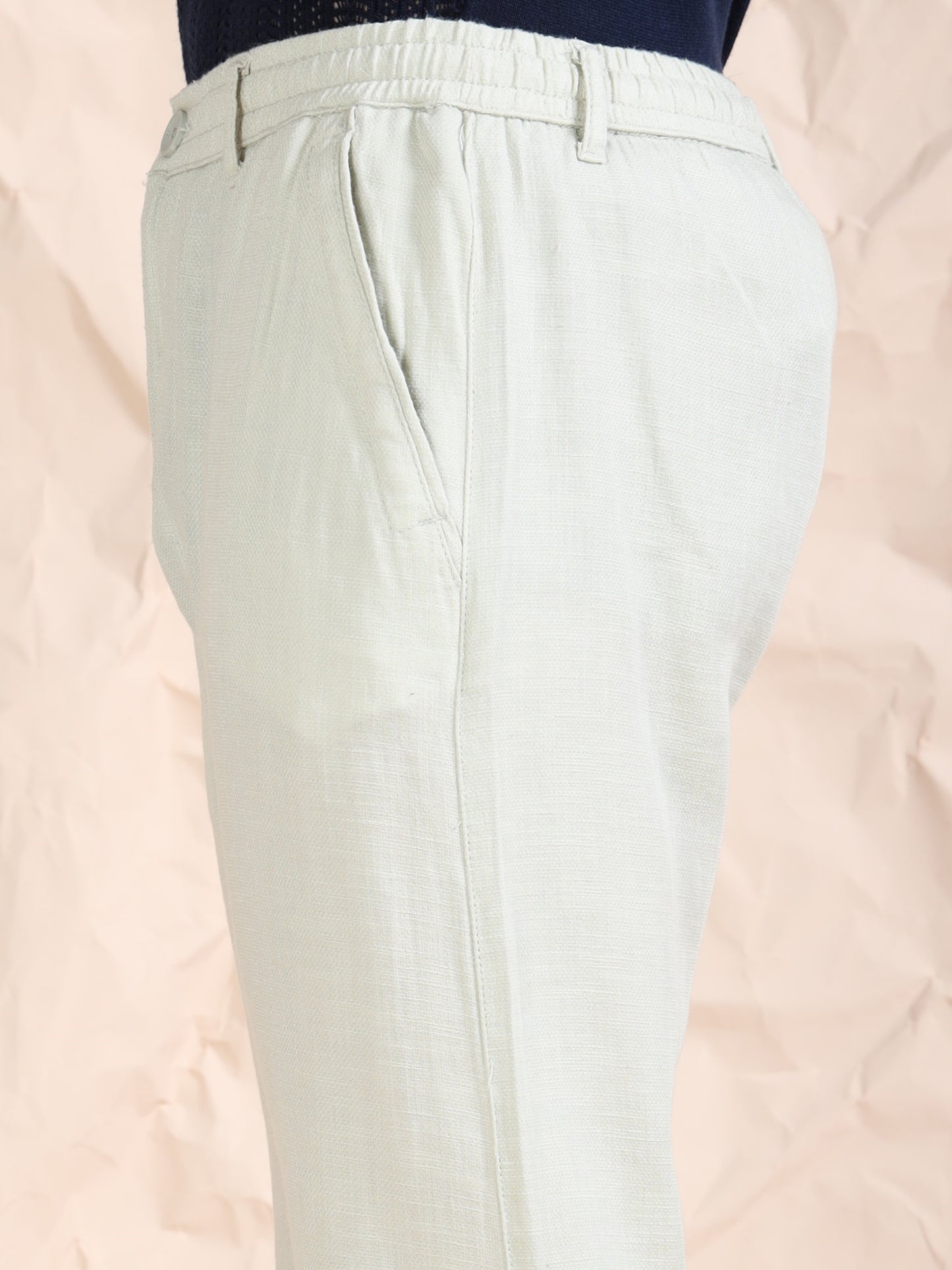 Pista Cotton Linen Solid Mid Rise Pyjama