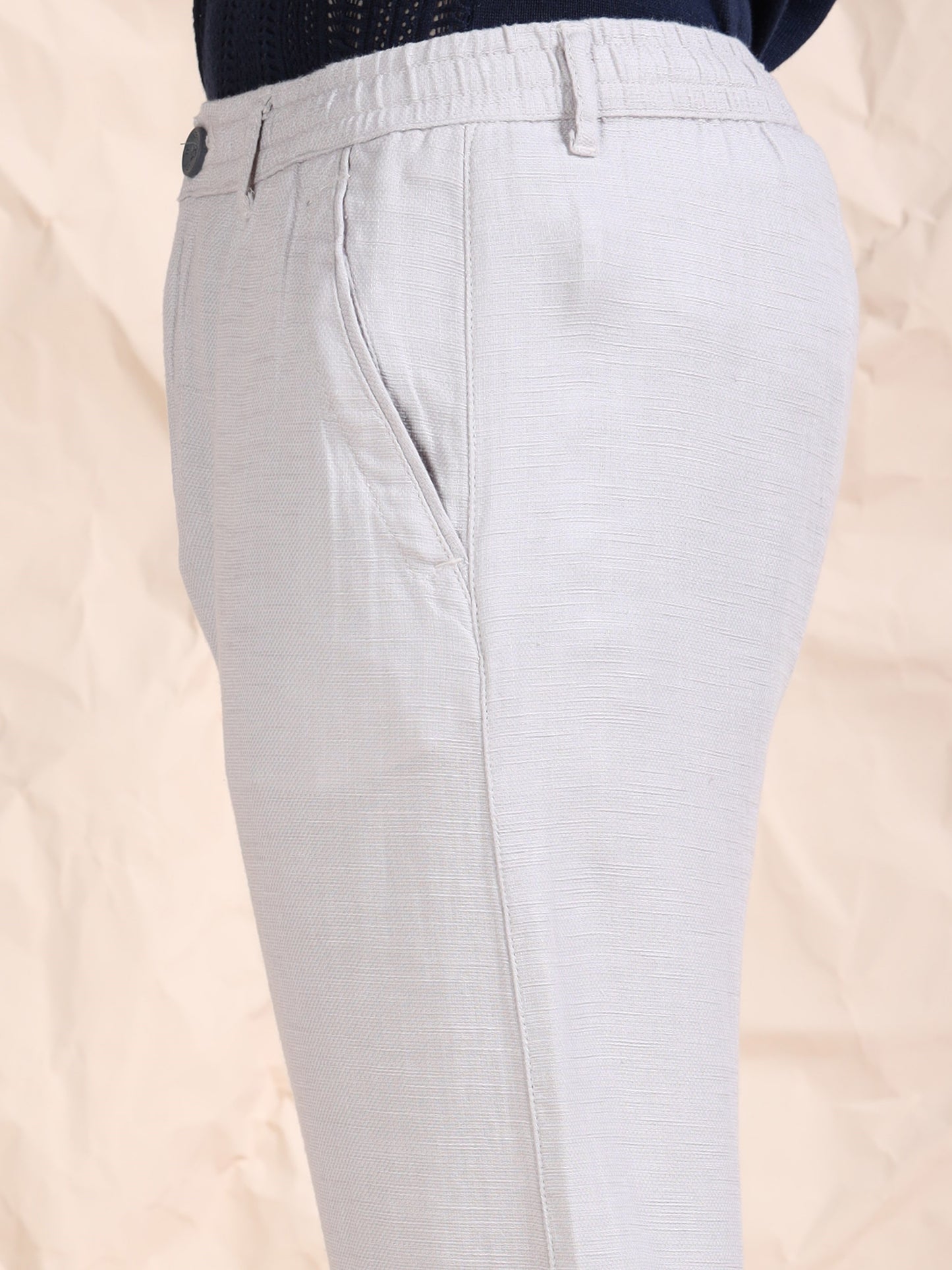 Stone Cotton Linen Solid Mid Rise Pyjama