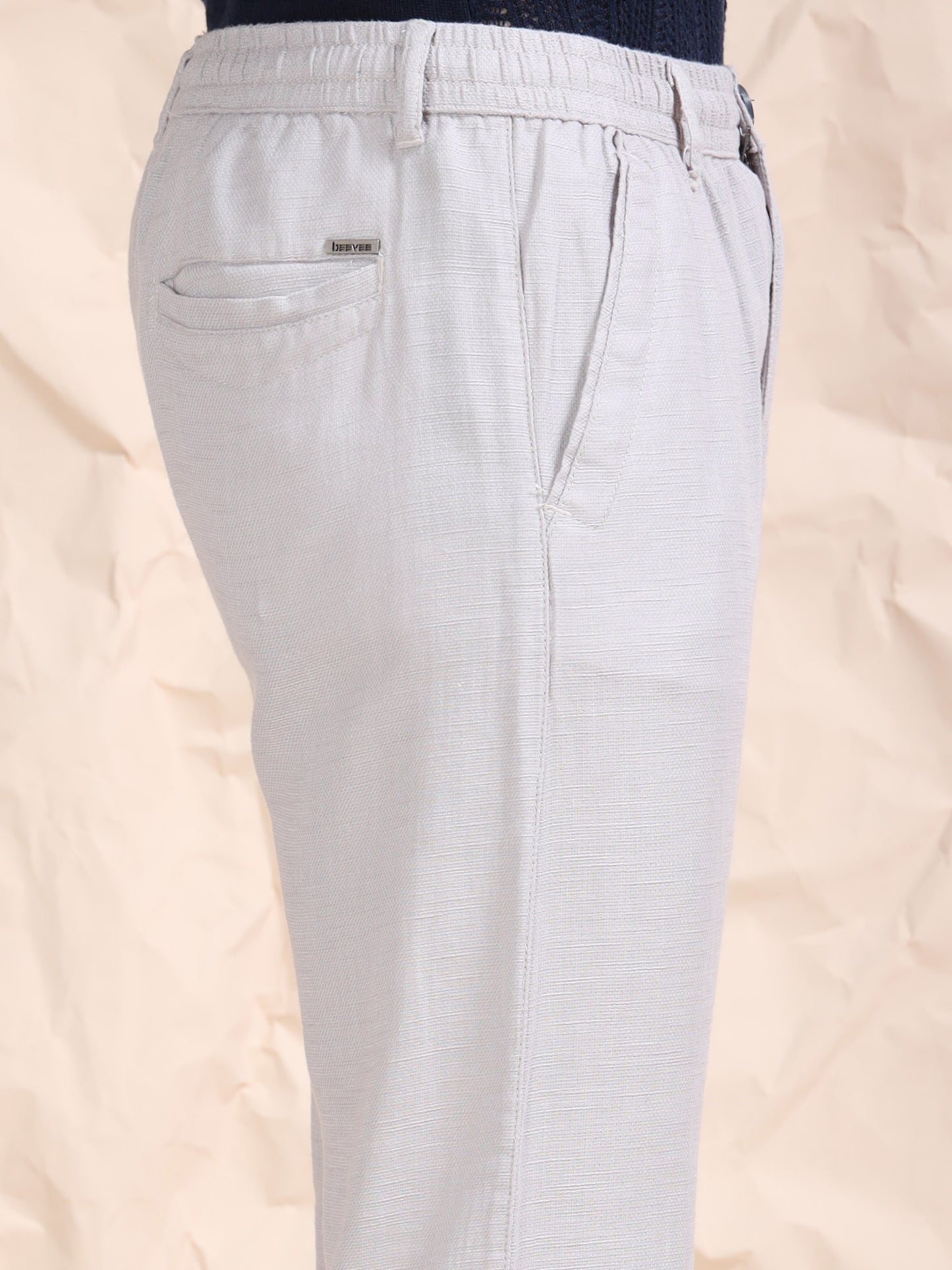 Stone Cotton Linen Solid Mid Rise Pyjama