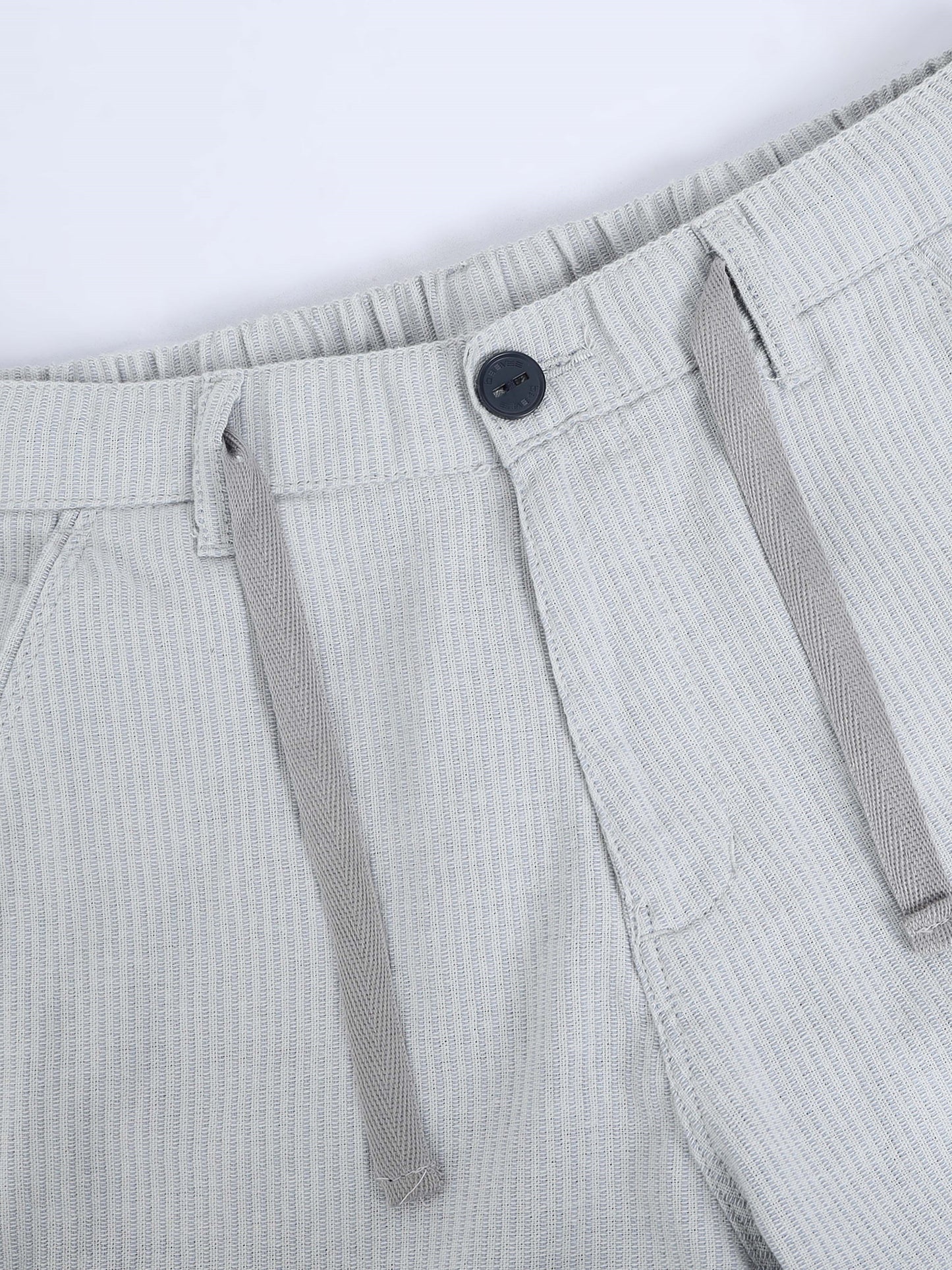 DK Grey Cotton Striped Mid Rise Pyjama