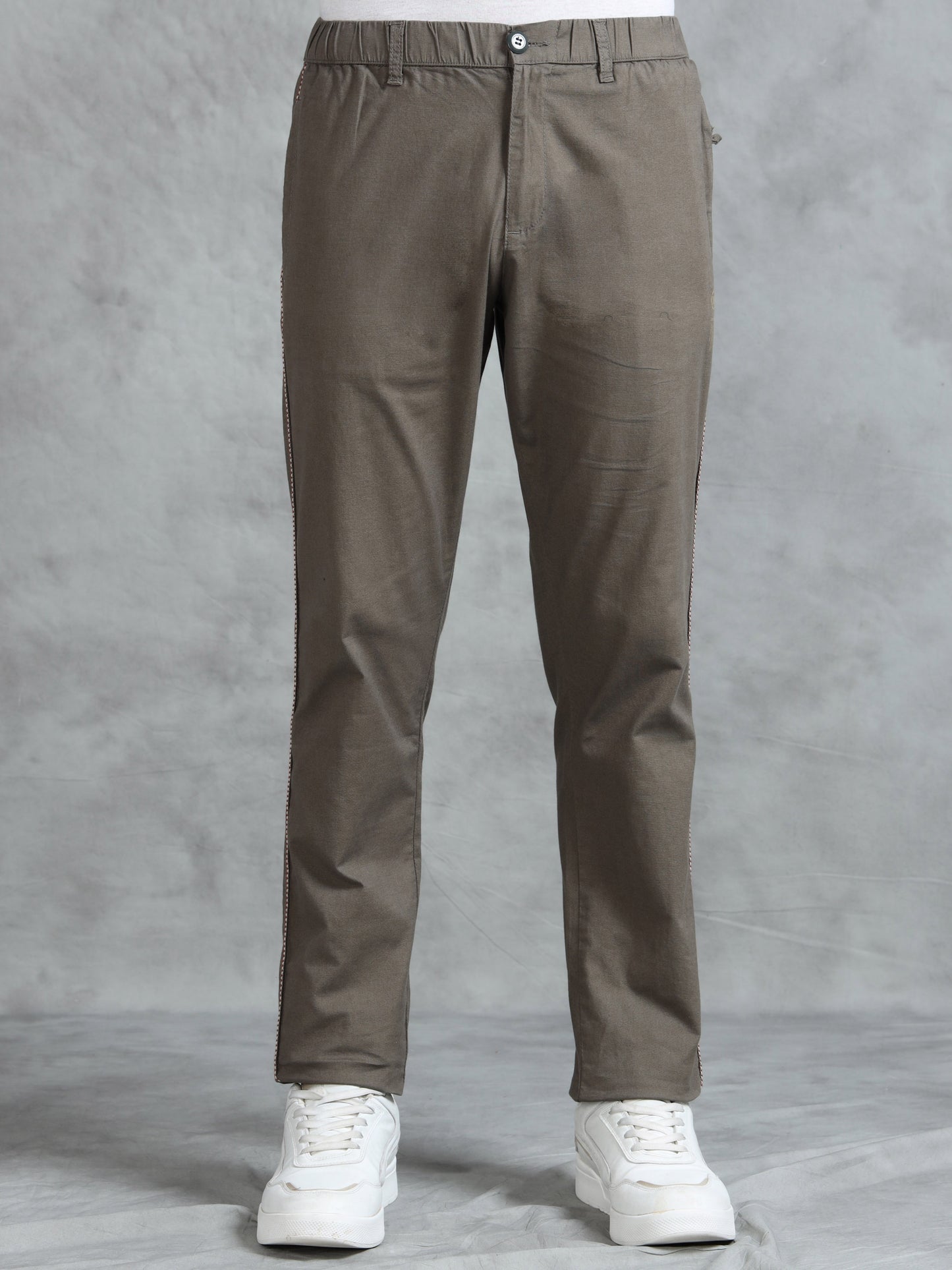 M Green Cotton Lycra Solid Pyjama