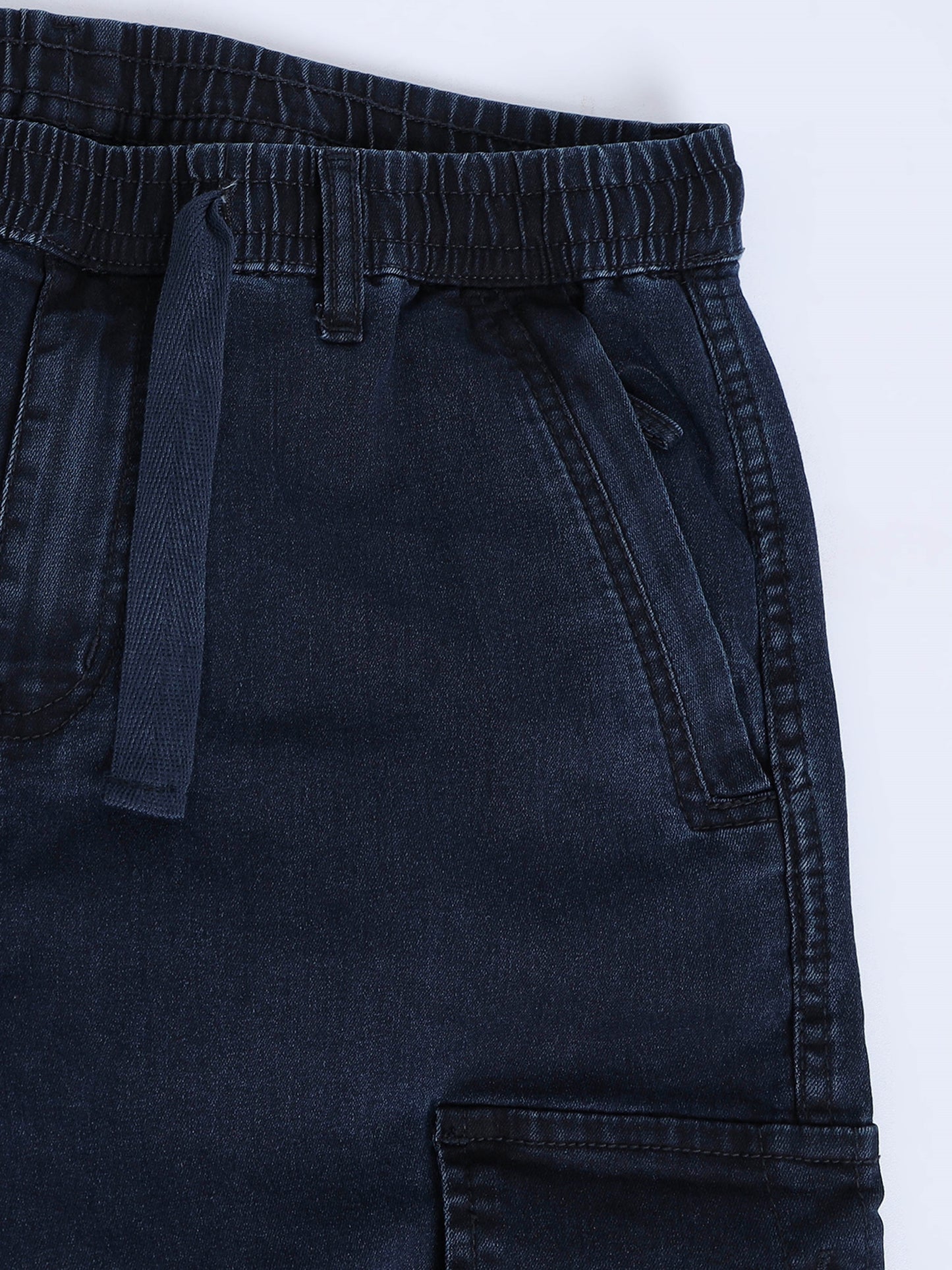Dark Blue  Solid Cotton Pyjama
