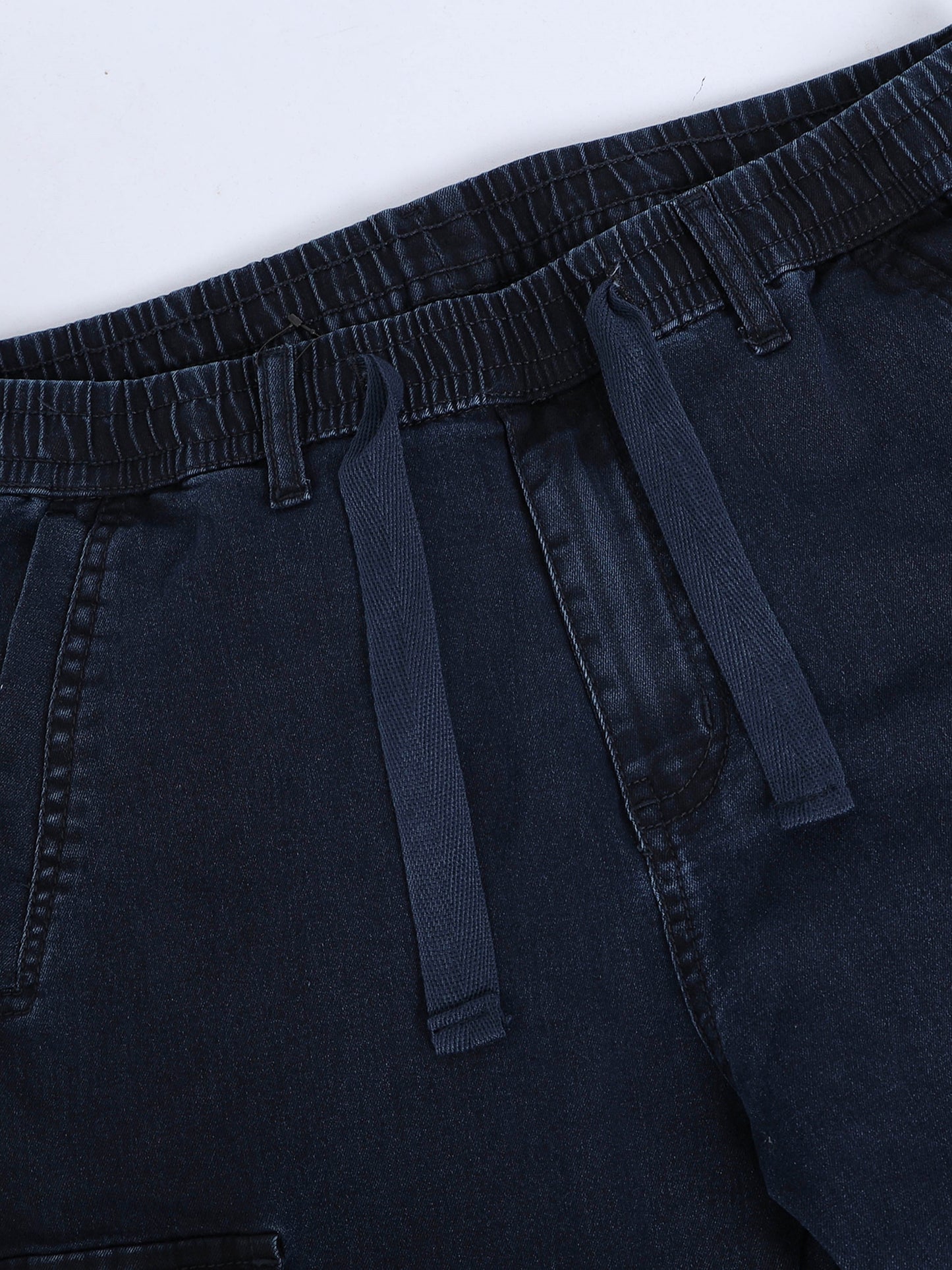 Dark Blue  Solid Cotton Pyjama