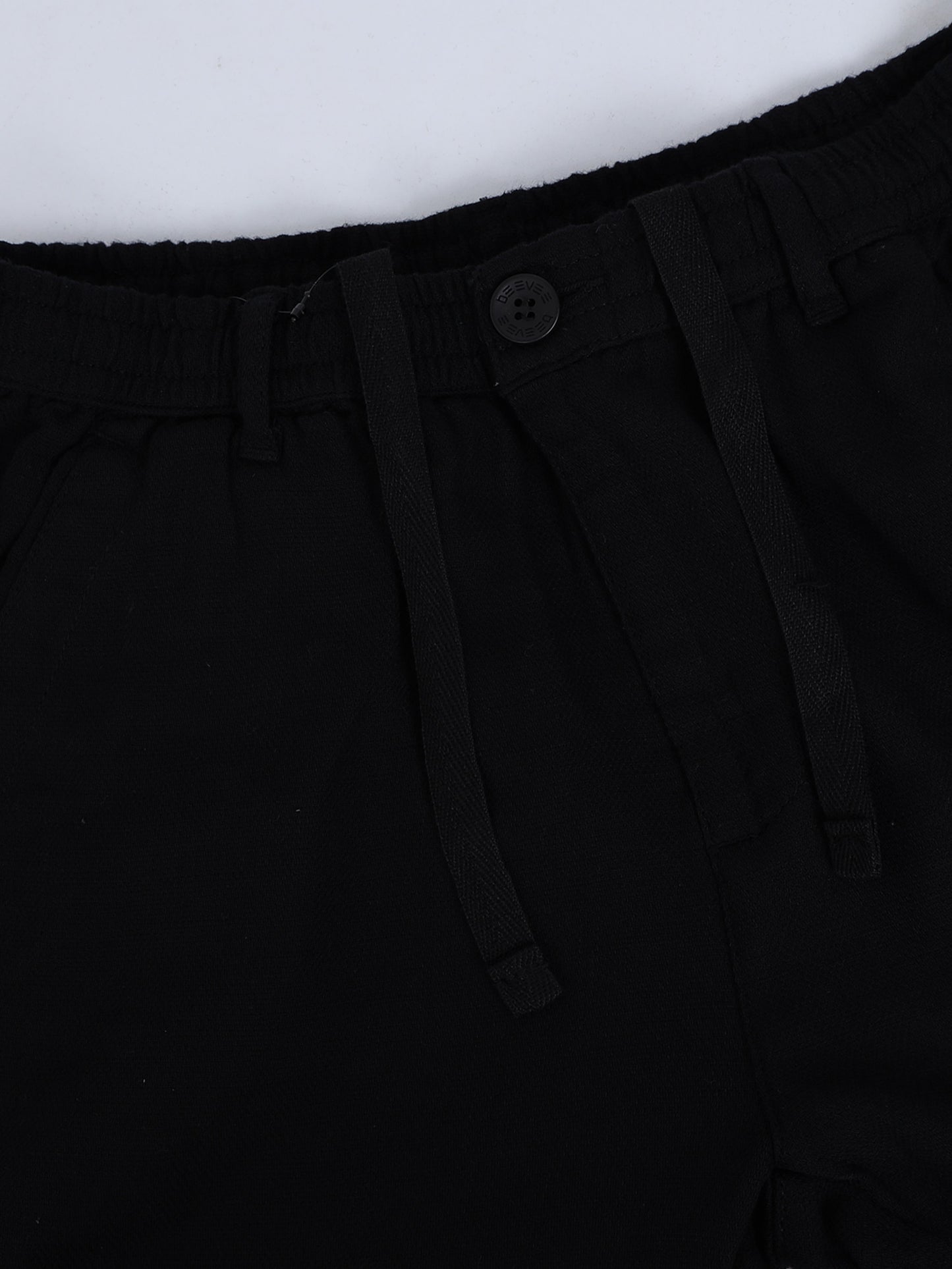 Black Cotton Linen Solid Mid Rise Pyjama