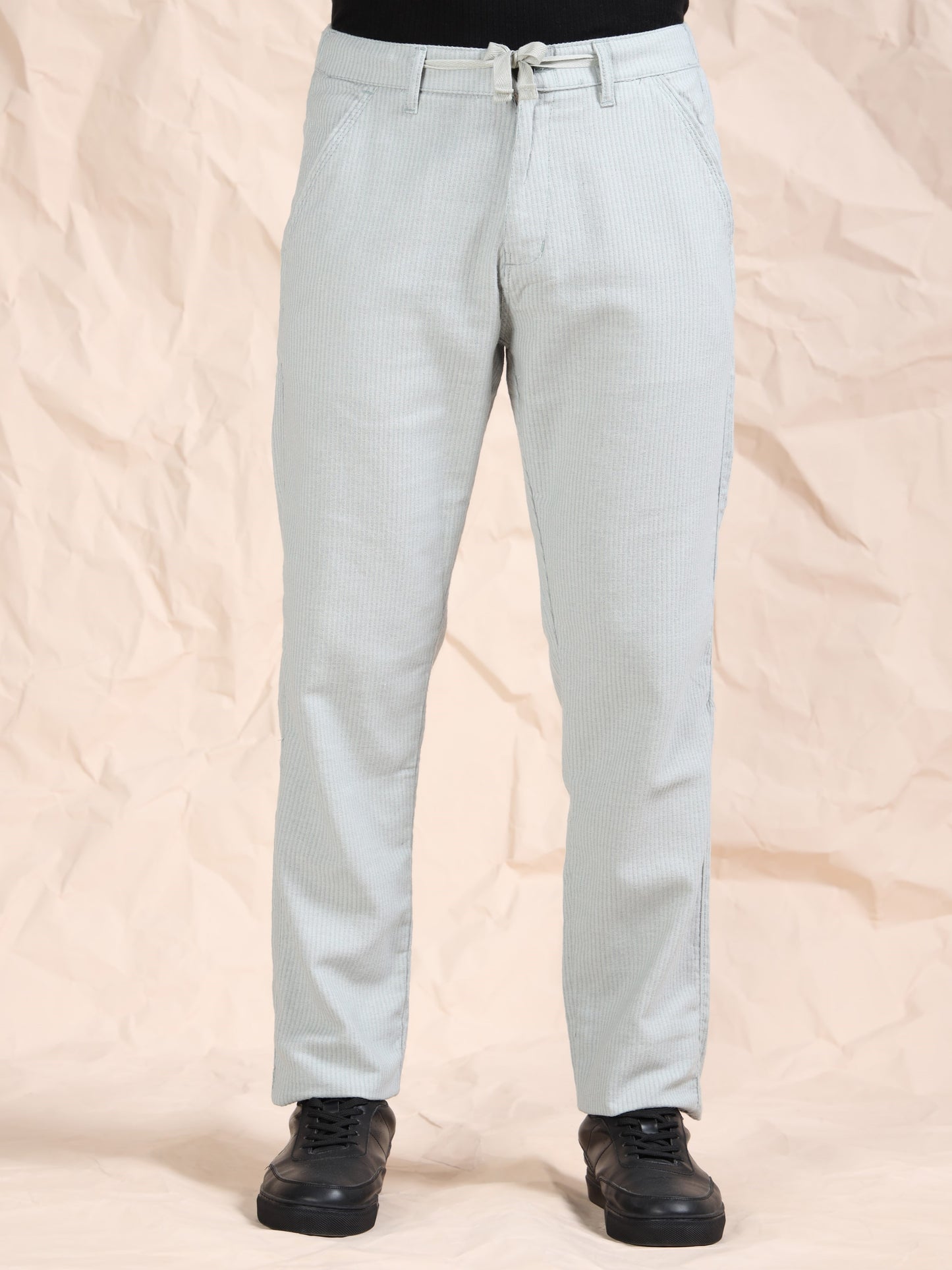 Green Cotton Striped Mid Rise Pyjama