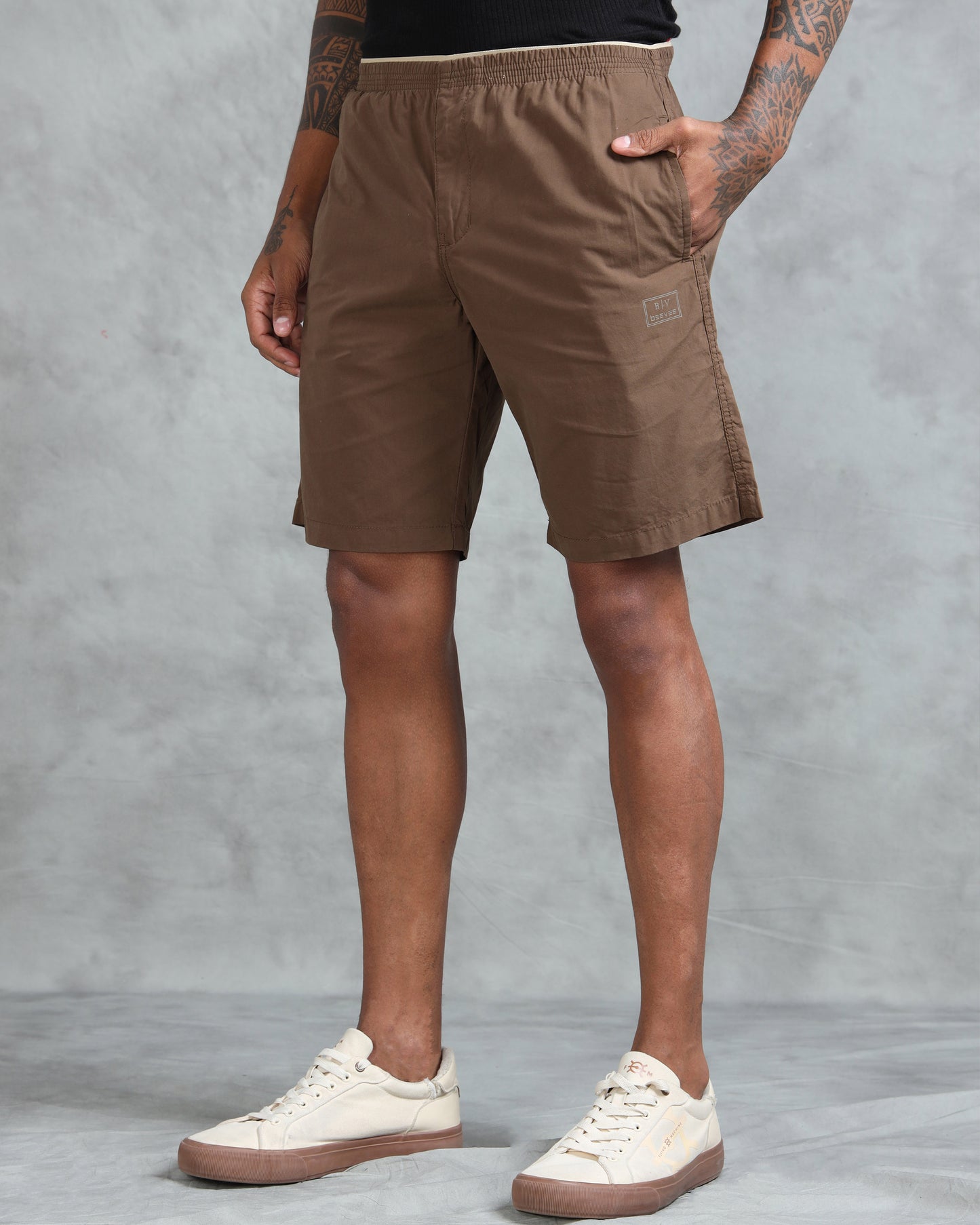 Solid Men Brown Regular Shorts