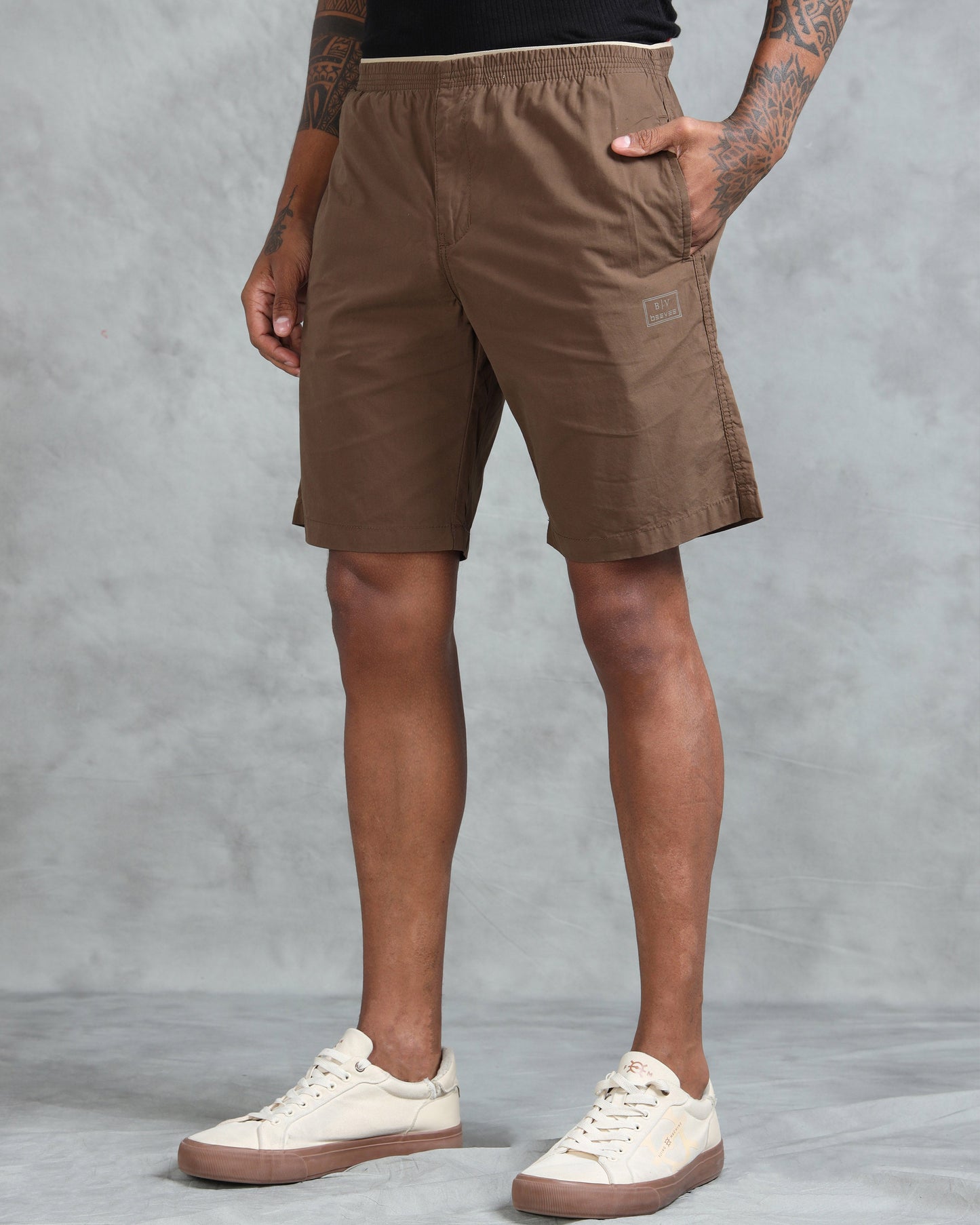Solid Men Brown Regular Shorts