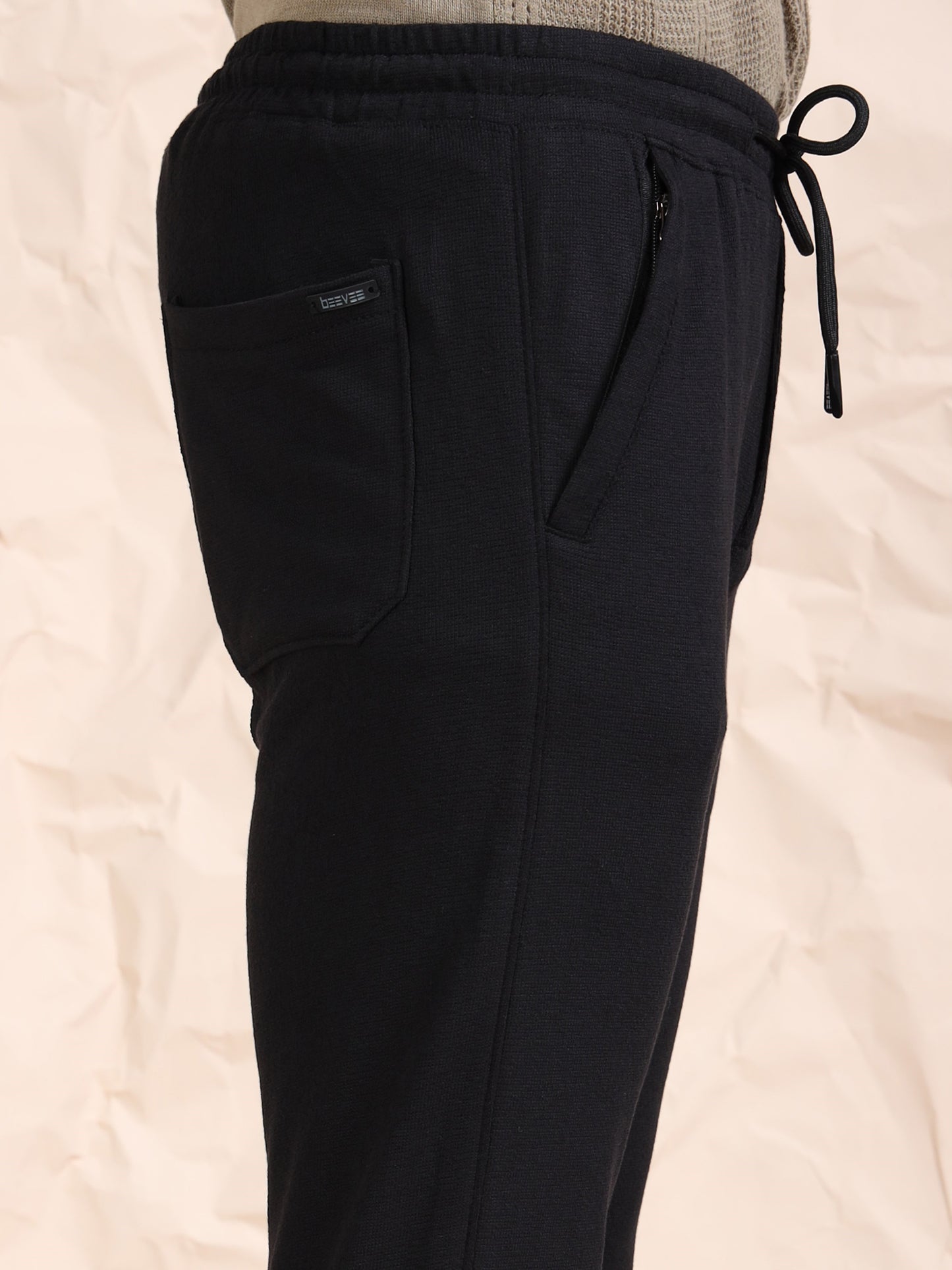 Stretchable Black Track Pant