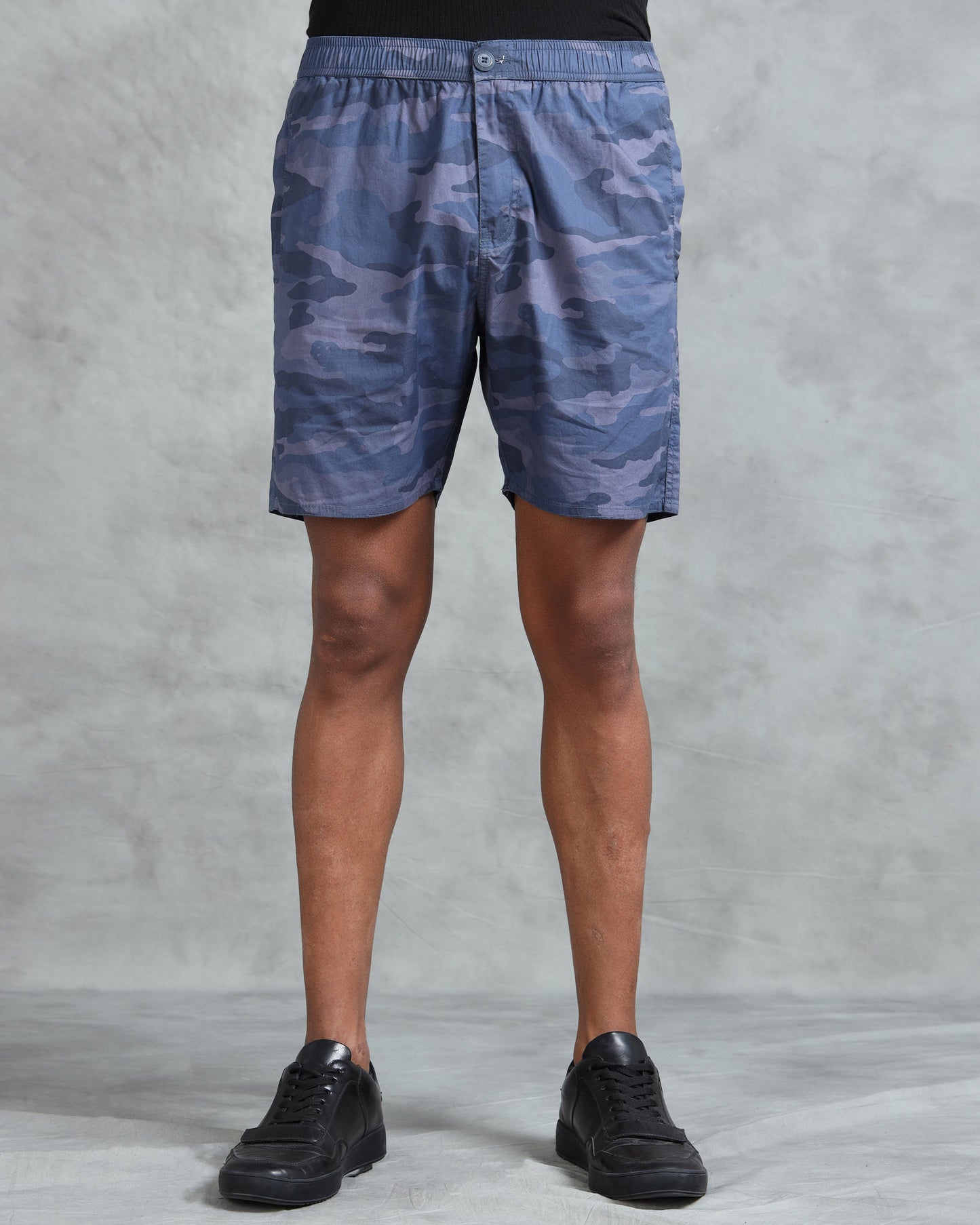 Men M Blue Military Camouflage Printed Shorts