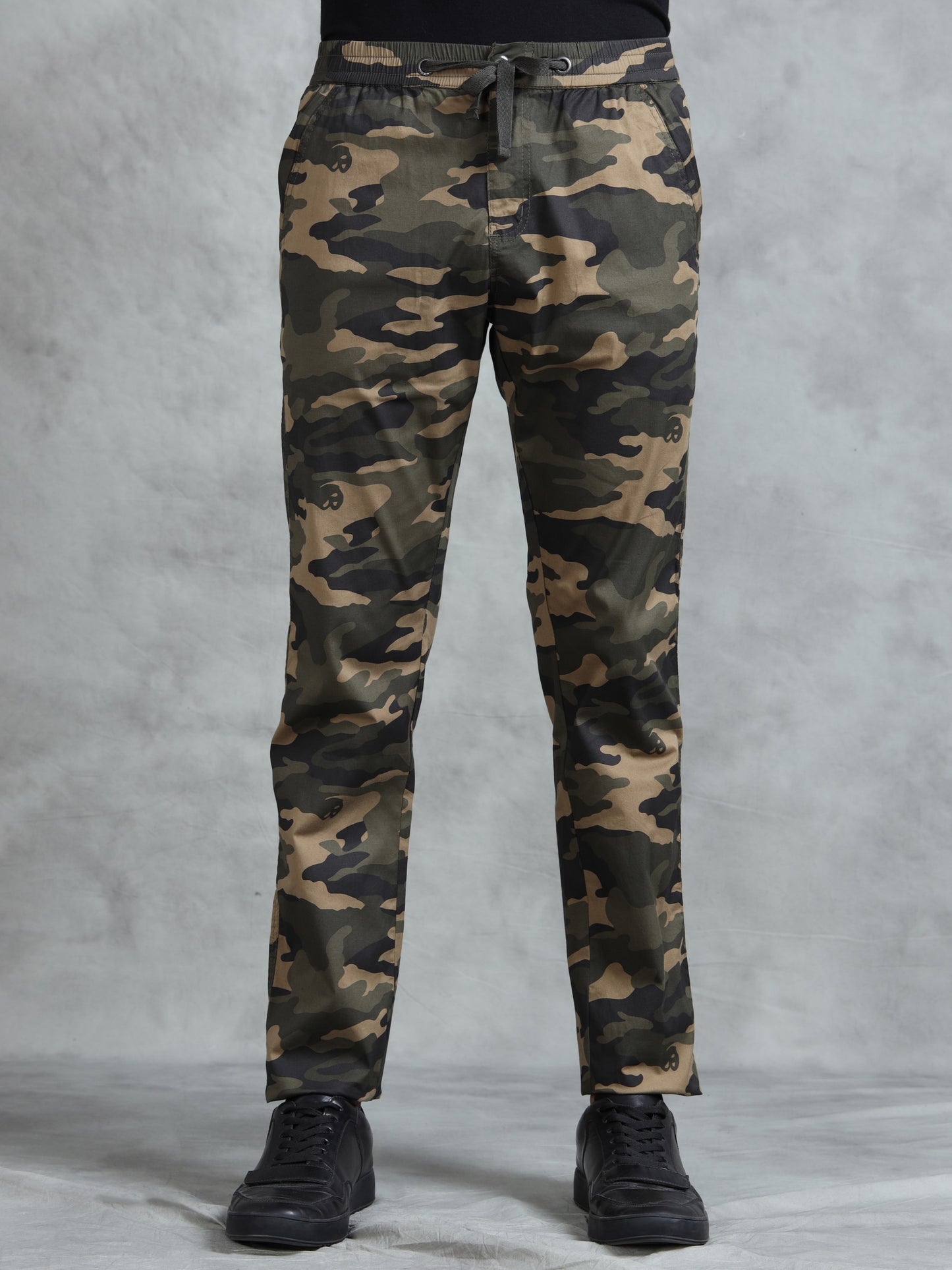 Olive Camo Print Cotton Lycra  Pyjama