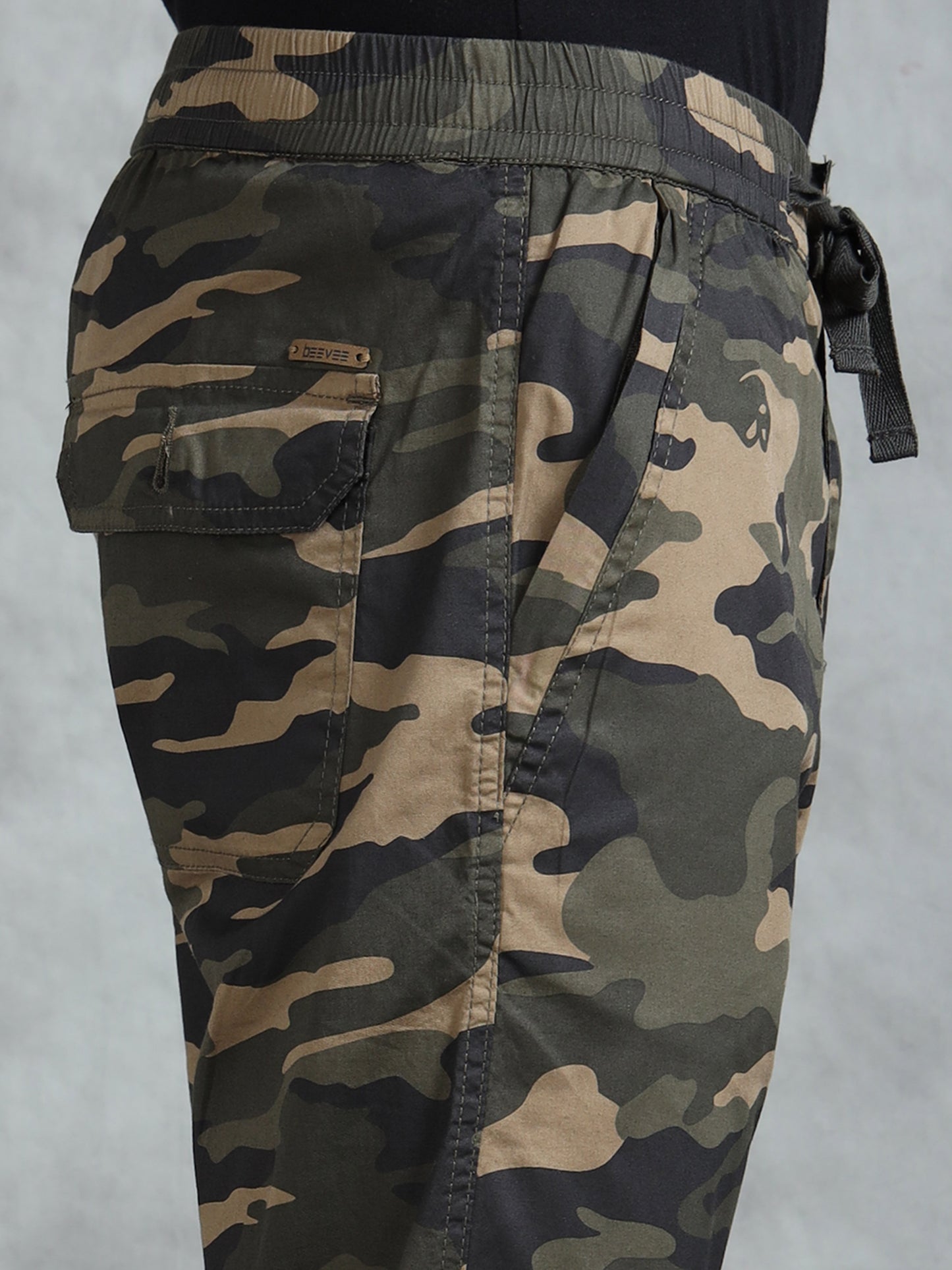 Olive Camo Print Cotton Lycra  Pyjama