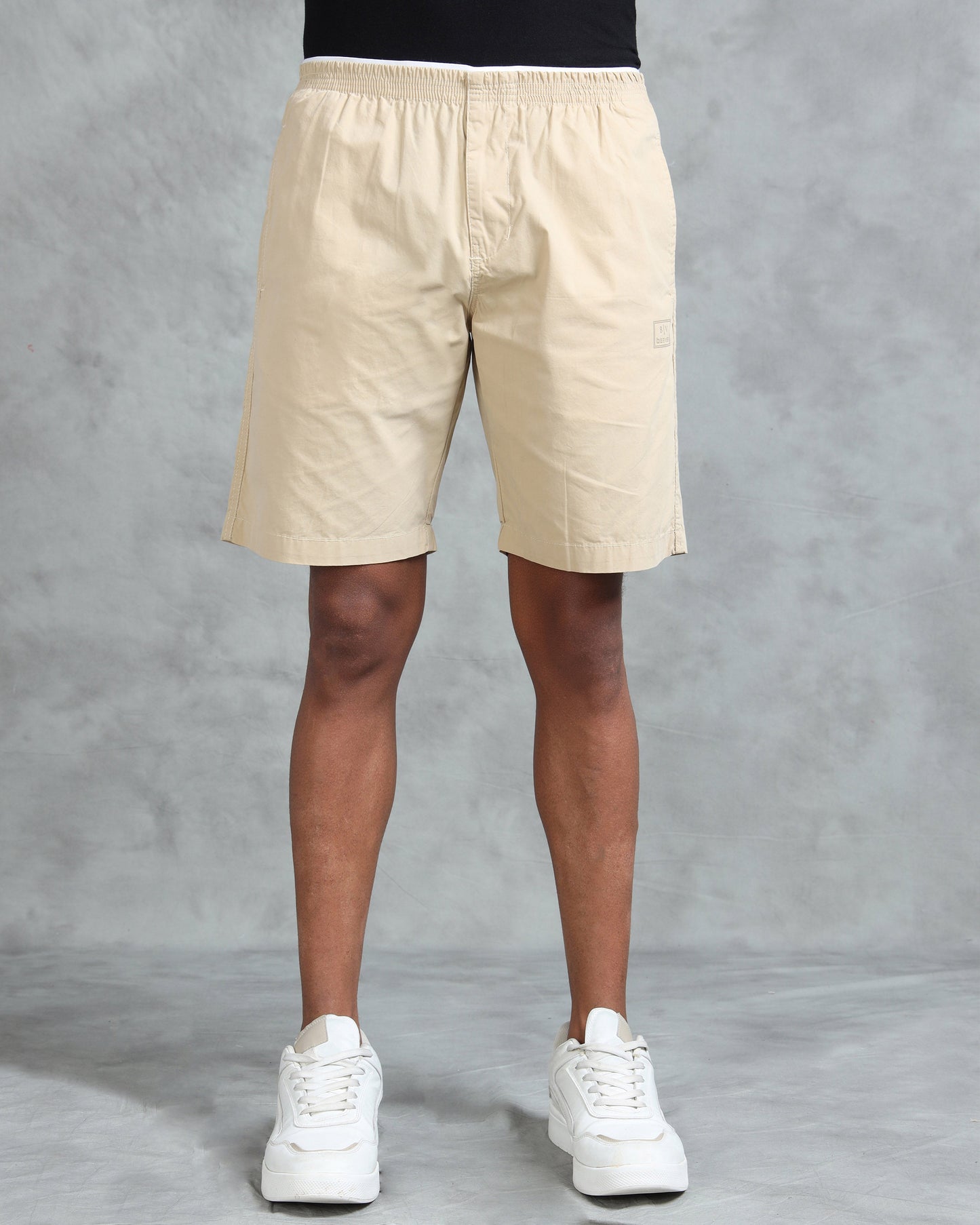 Solid Men Dark Beige Regular Shorts
