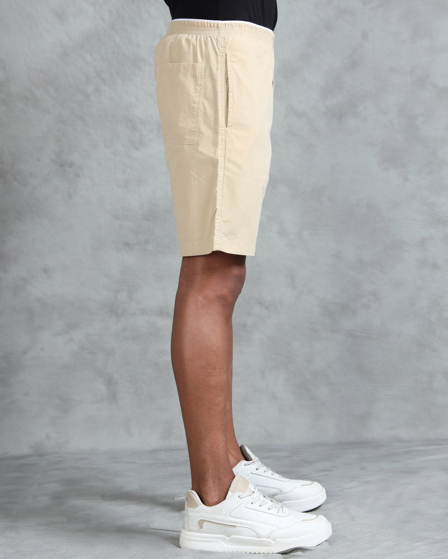 Solid Men Dark Beige Regular Shorts