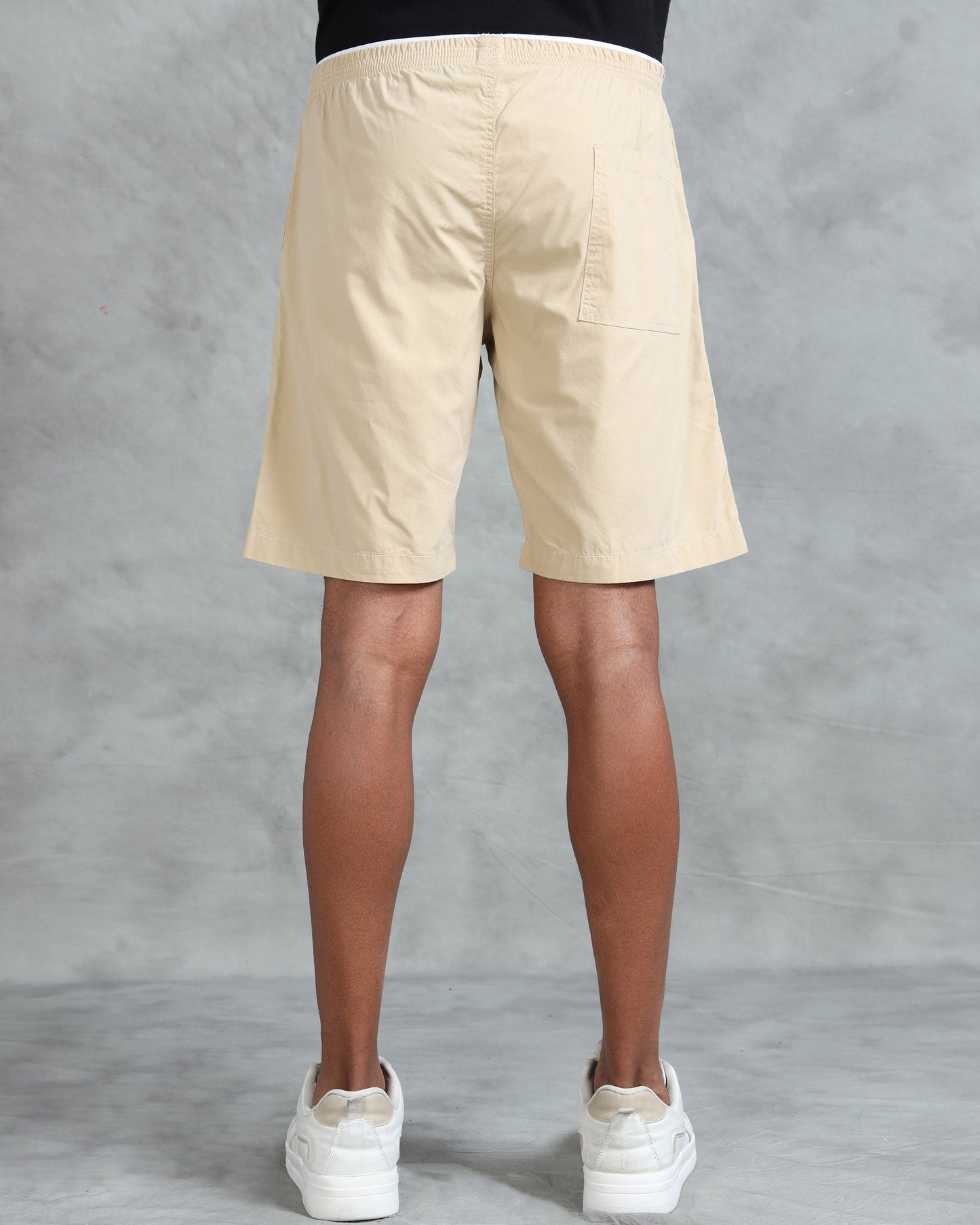 Solid Men Dark Beige Regular Shorts