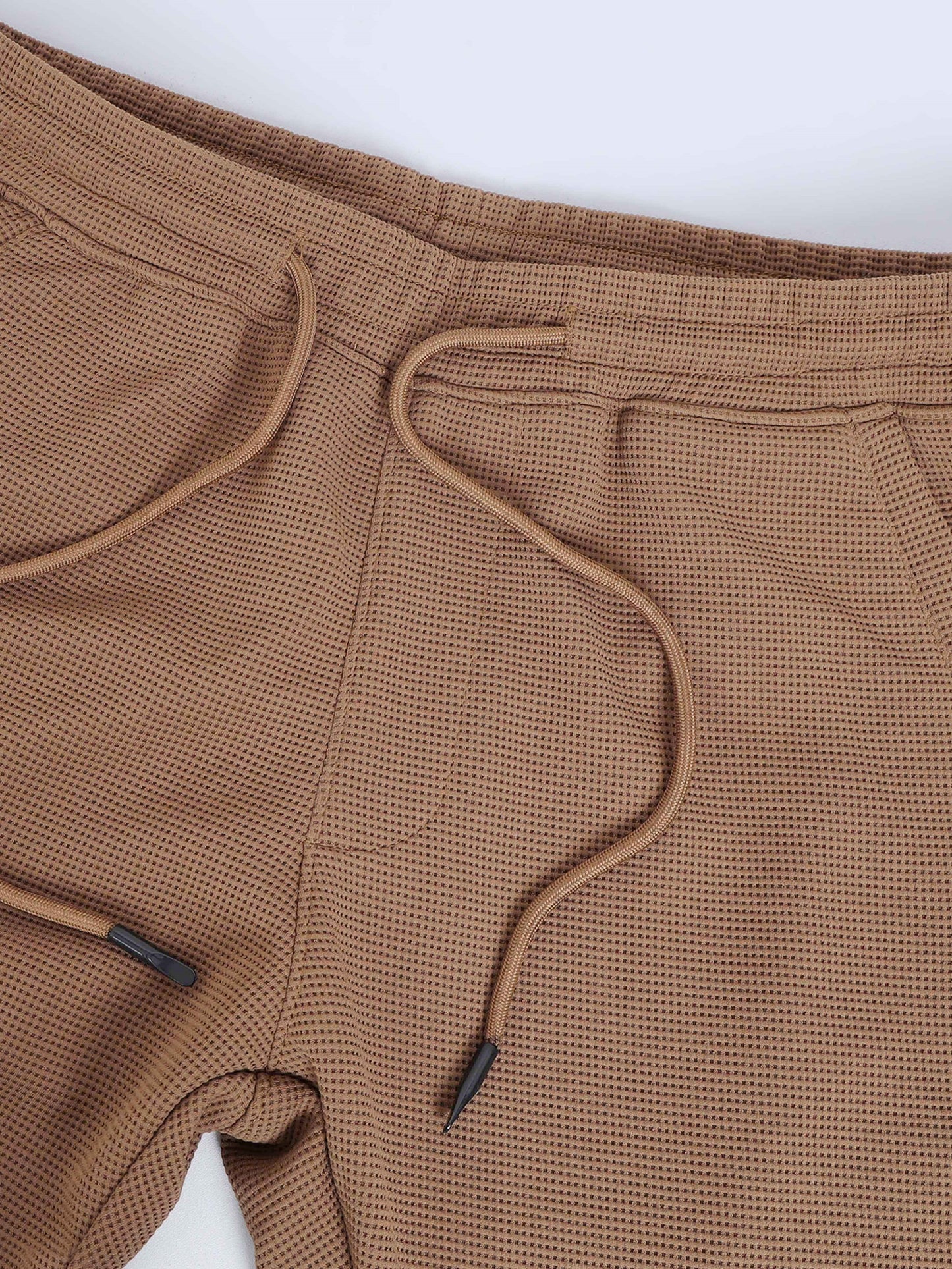 Waffle Structured Brown Track Pant