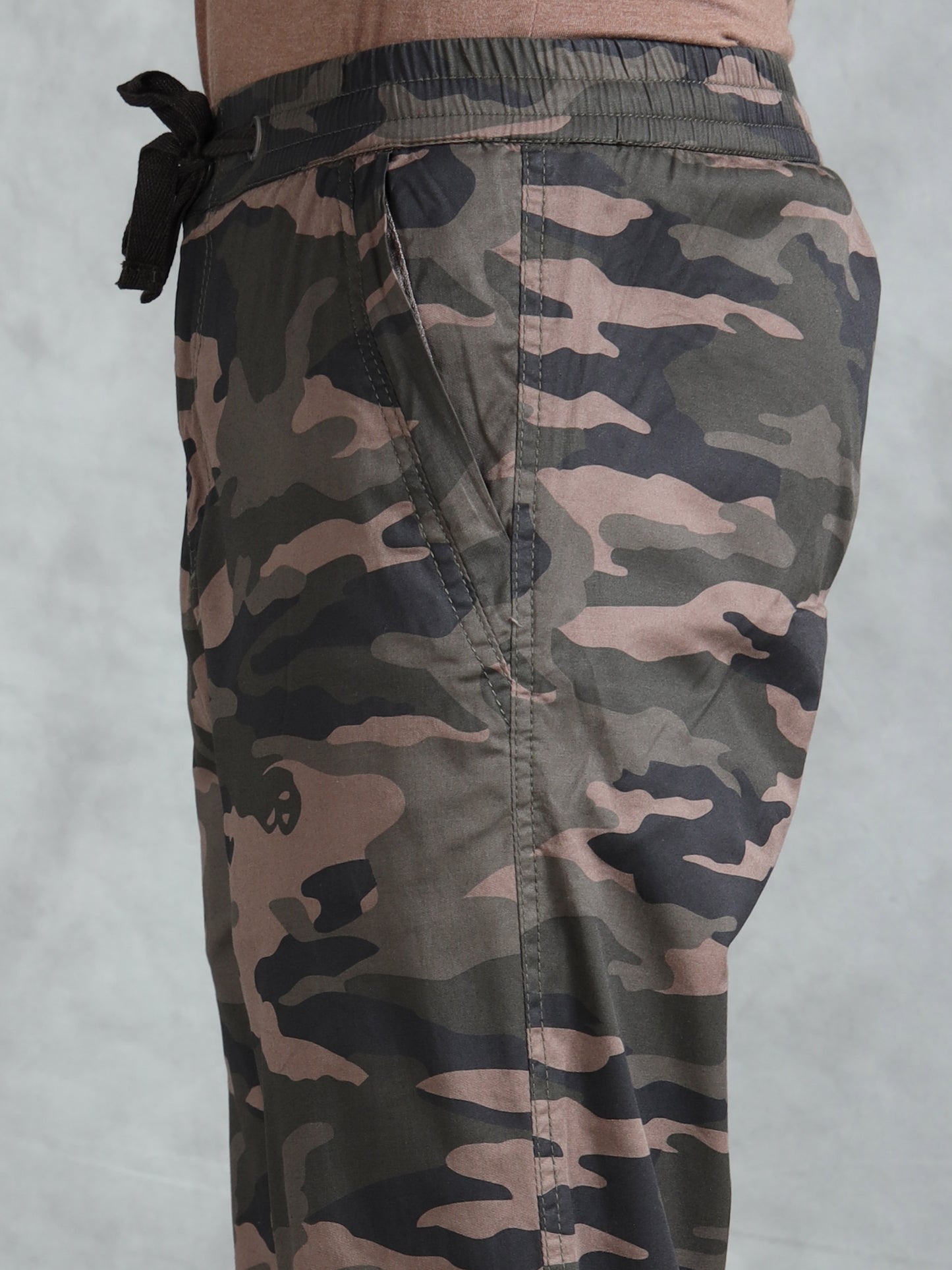 Grey Camo Print Cotton Lycra  Pyjama