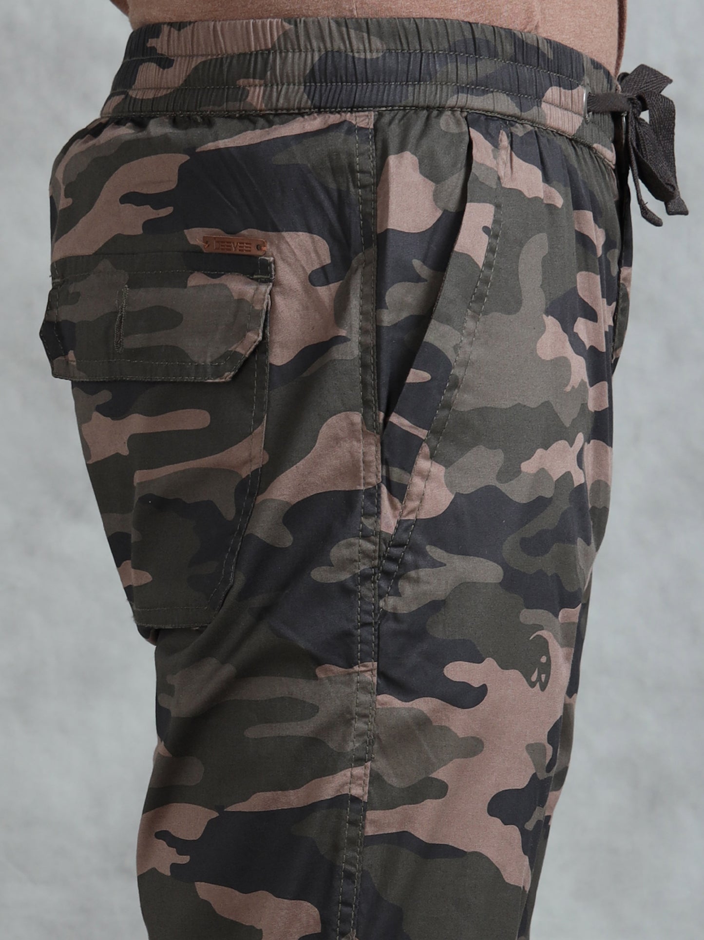 Grey Camo Print Cotton Lycra  Pyjama