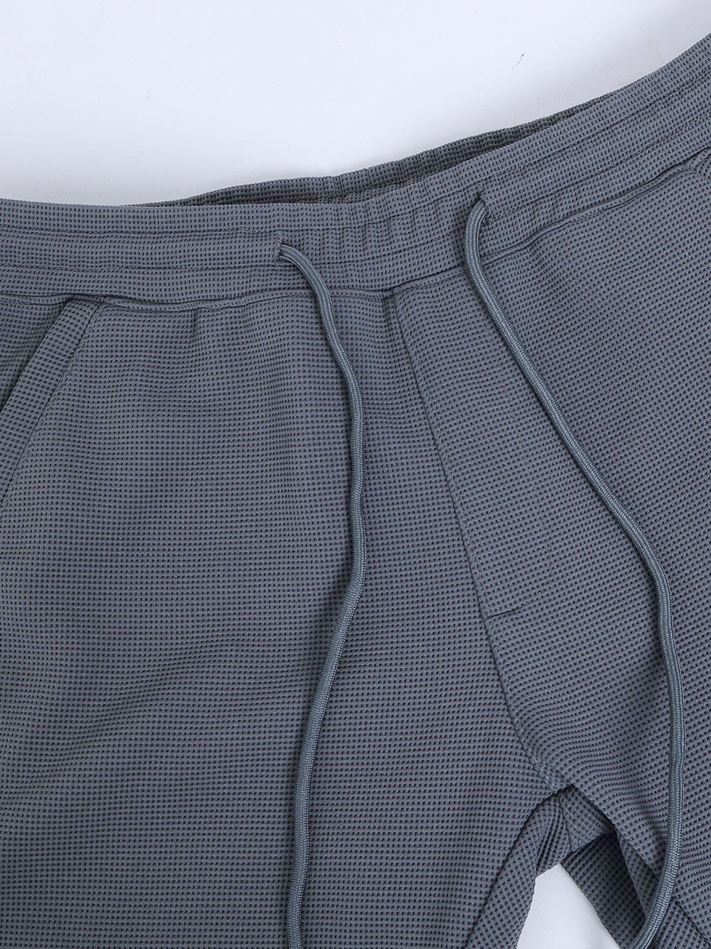 Waffle Structured Grey Track Pant