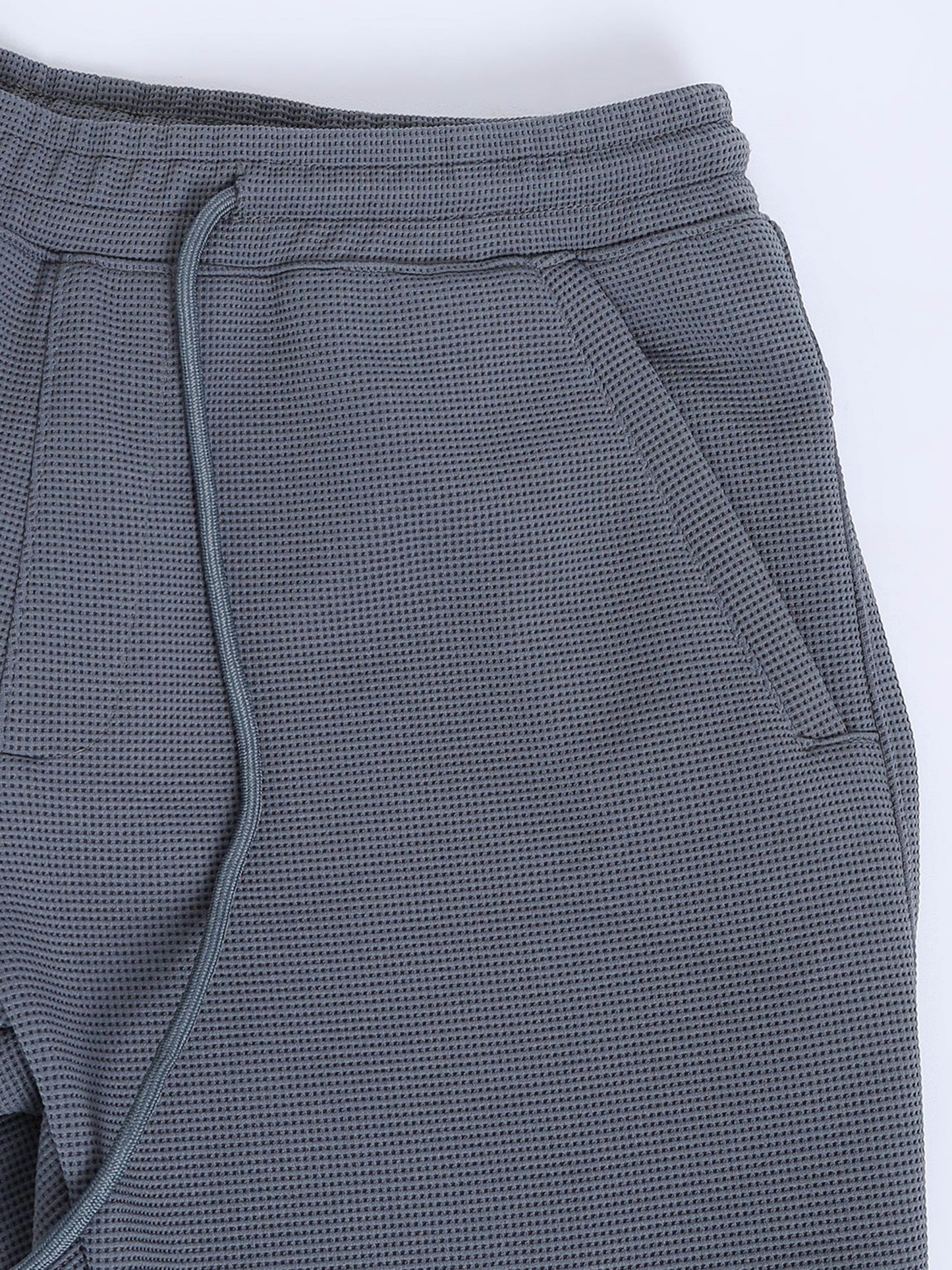 Waffle Structured Grey Track Pant